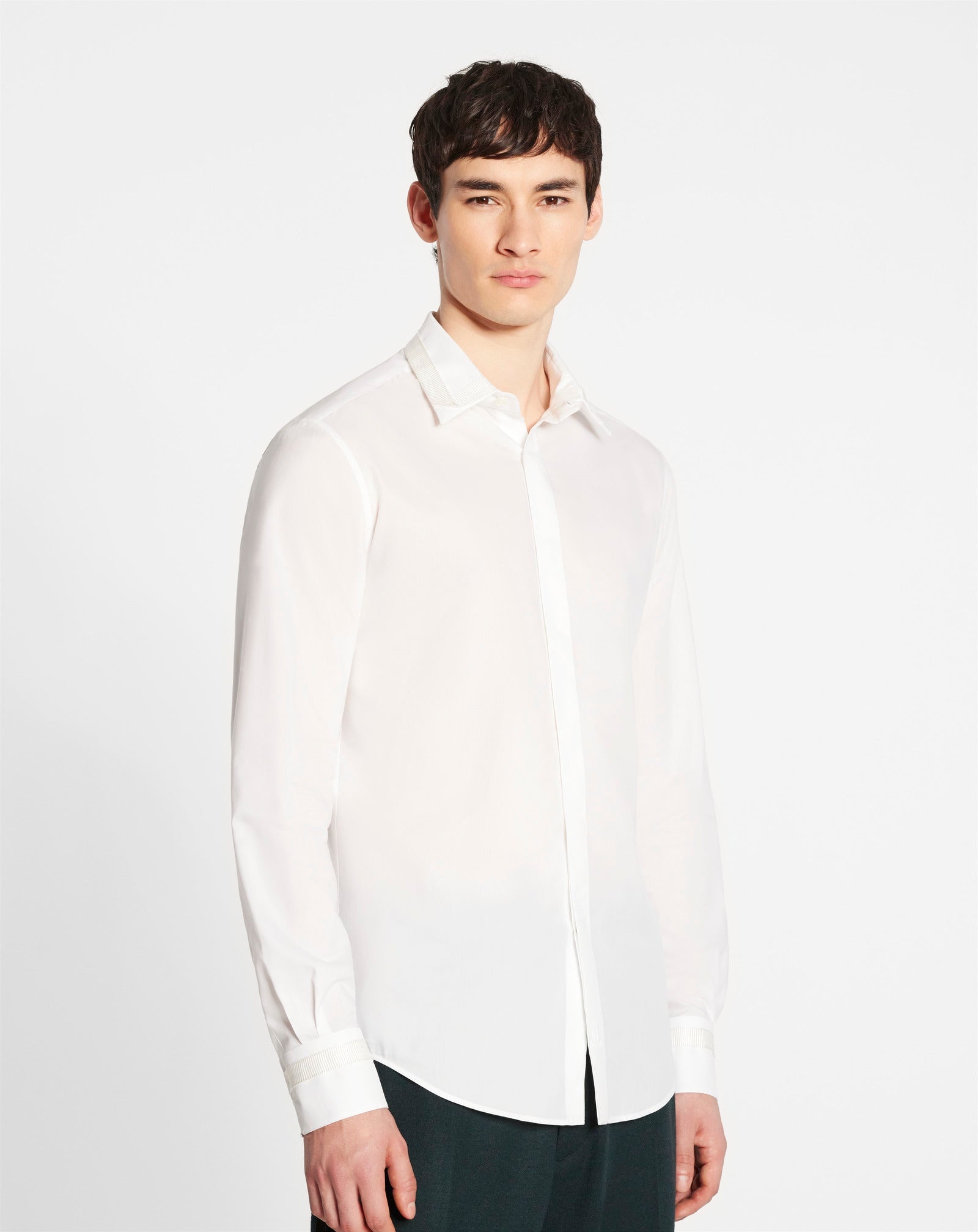 SHIRT WITH GROSGRAIN DETAILS - 3