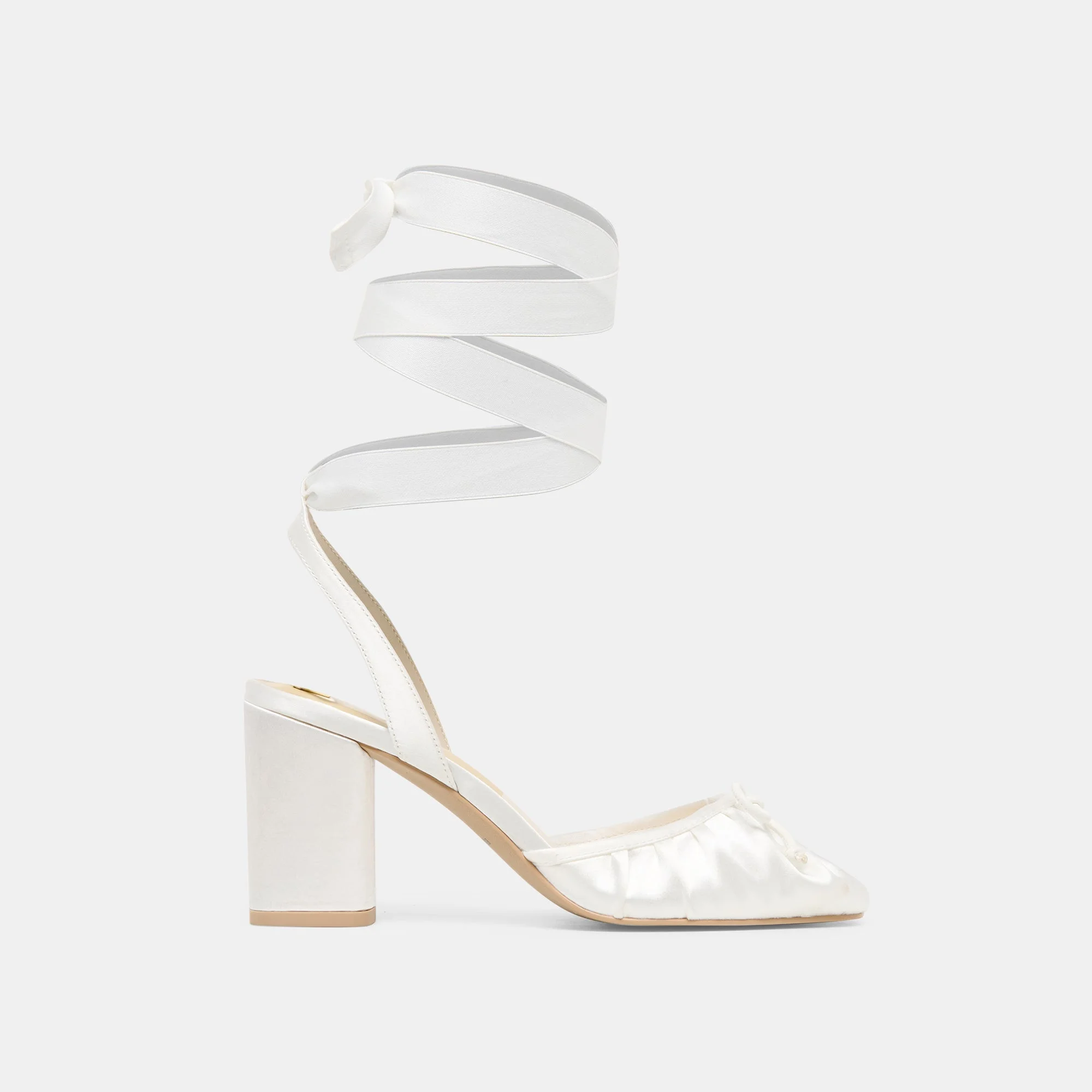 TISHA HEELS TRUE WHITE SATIN - 1