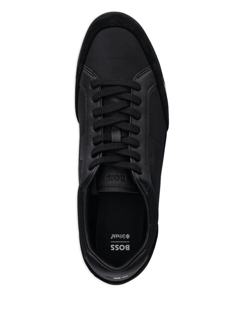 panelled lace-up low-top sneakers - 3