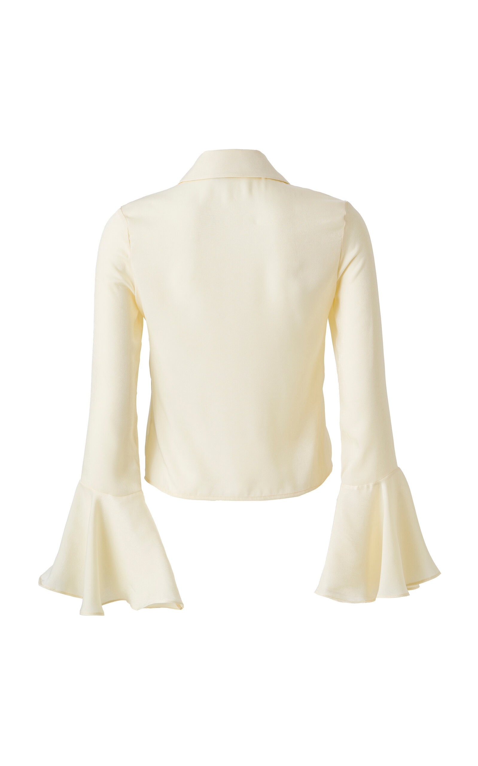 Mora Fluted Satin Shirt off-white - 3
