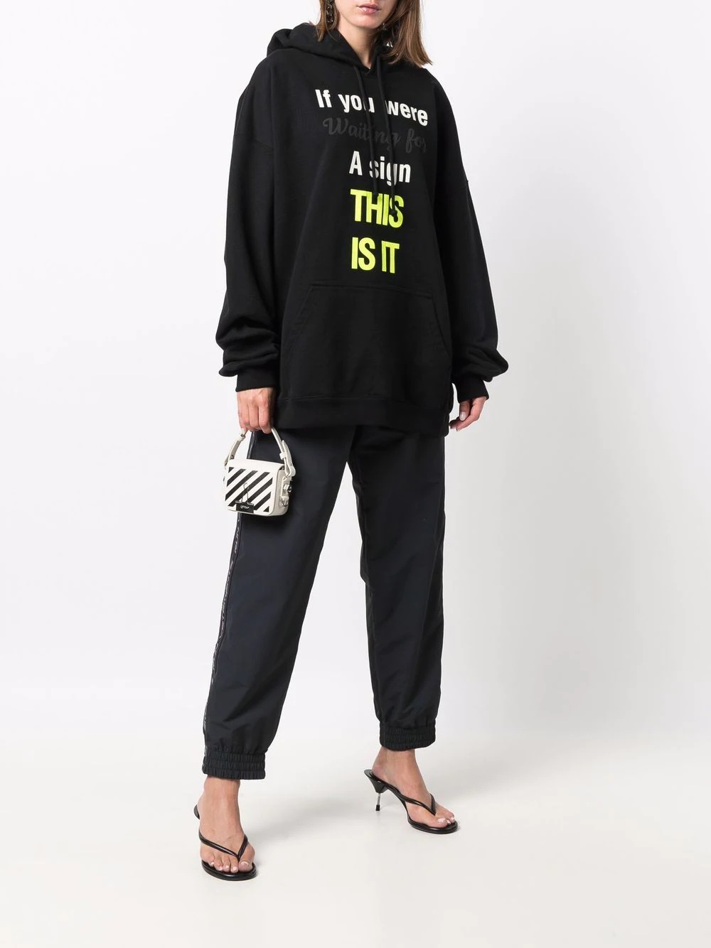 oversized slogan-print hoodie - 3