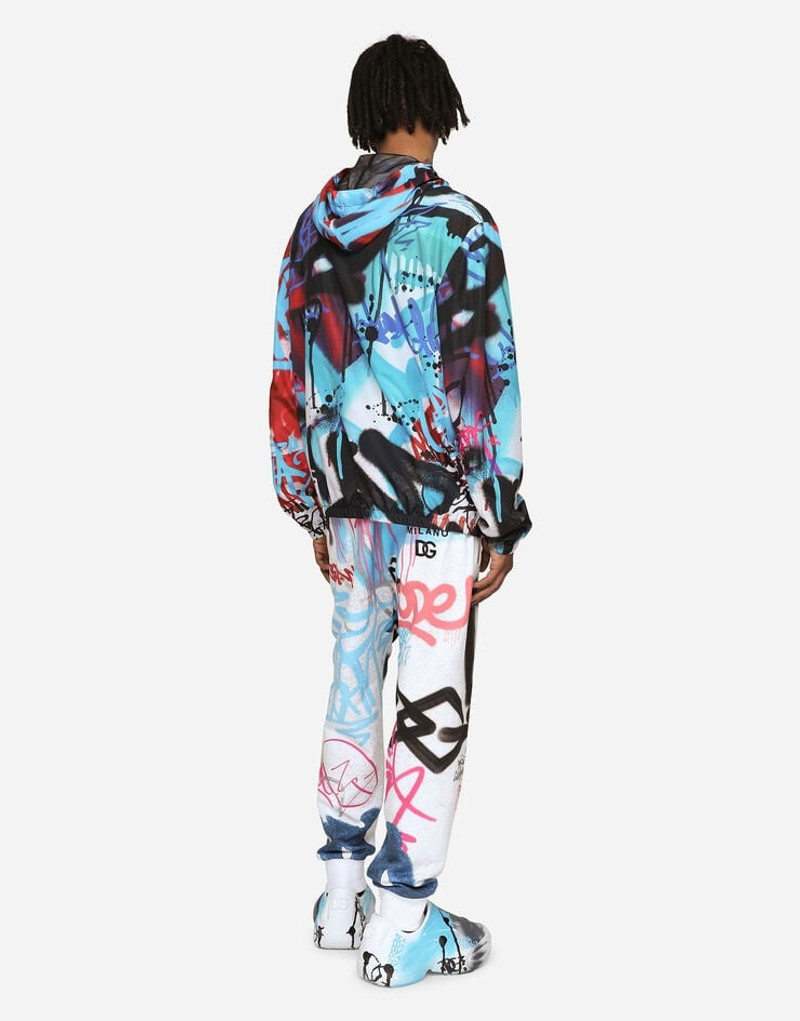 Dolce & Gabbana Hooded printed nylon jacket outlook