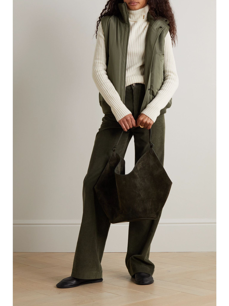Loro Piana Everdeen padded shell and silk-blend vest Dark green outlook