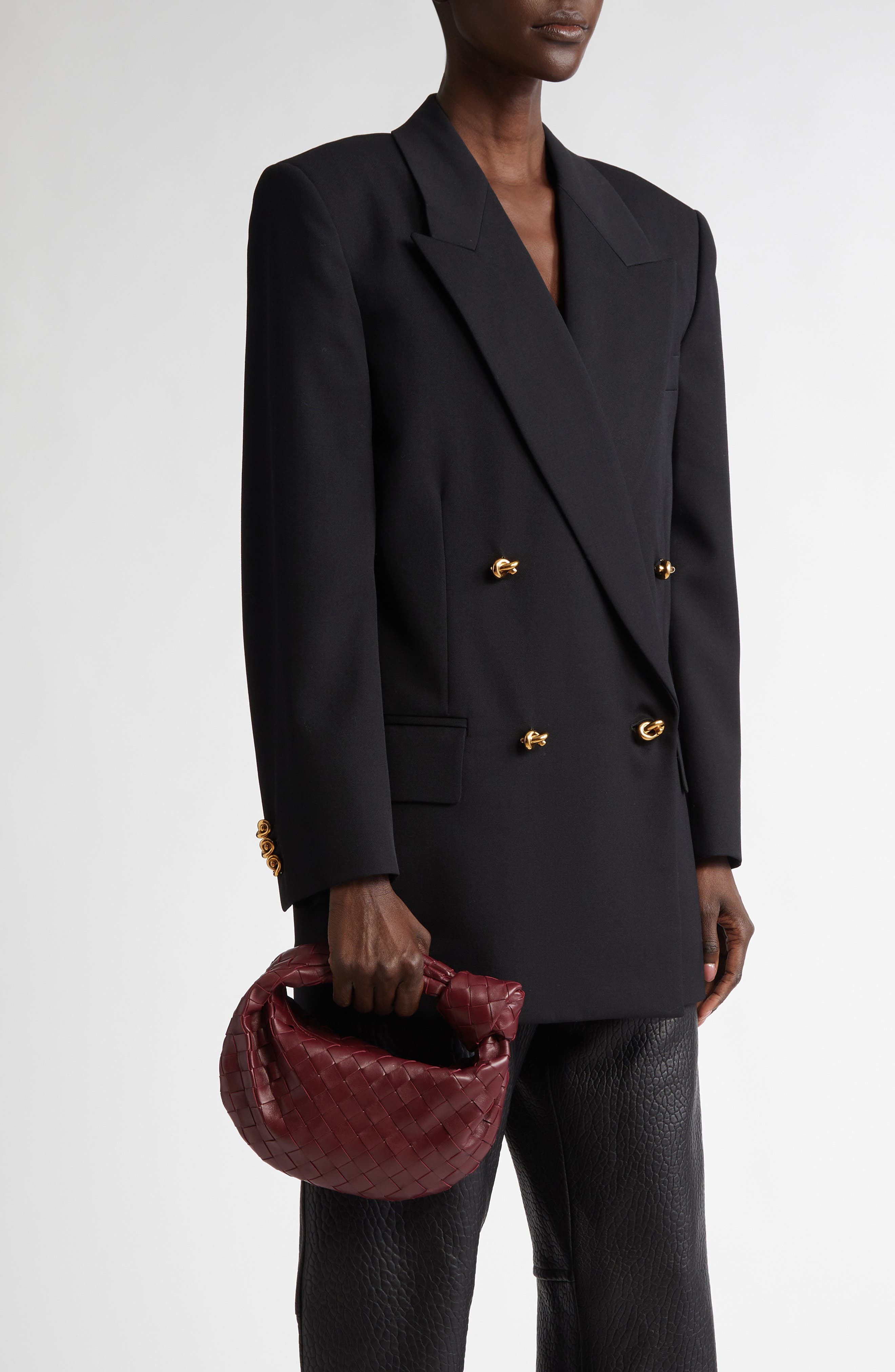 Bottega Veneta Mini Jodie Leather Hobo in 2247 Barolo-Gold at Nordstrom - 2