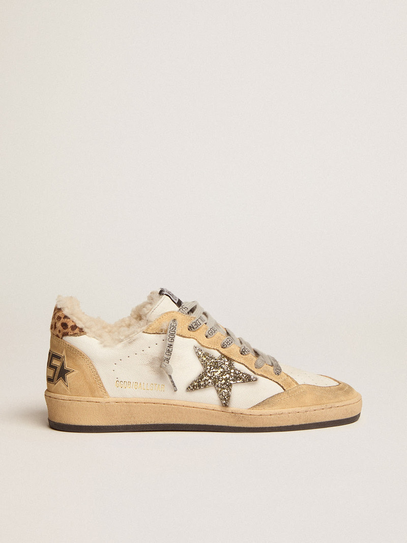 Ball Star sneakers 에 nappa 가죽 와 glitter 스타 과 shearling 안감 - 1