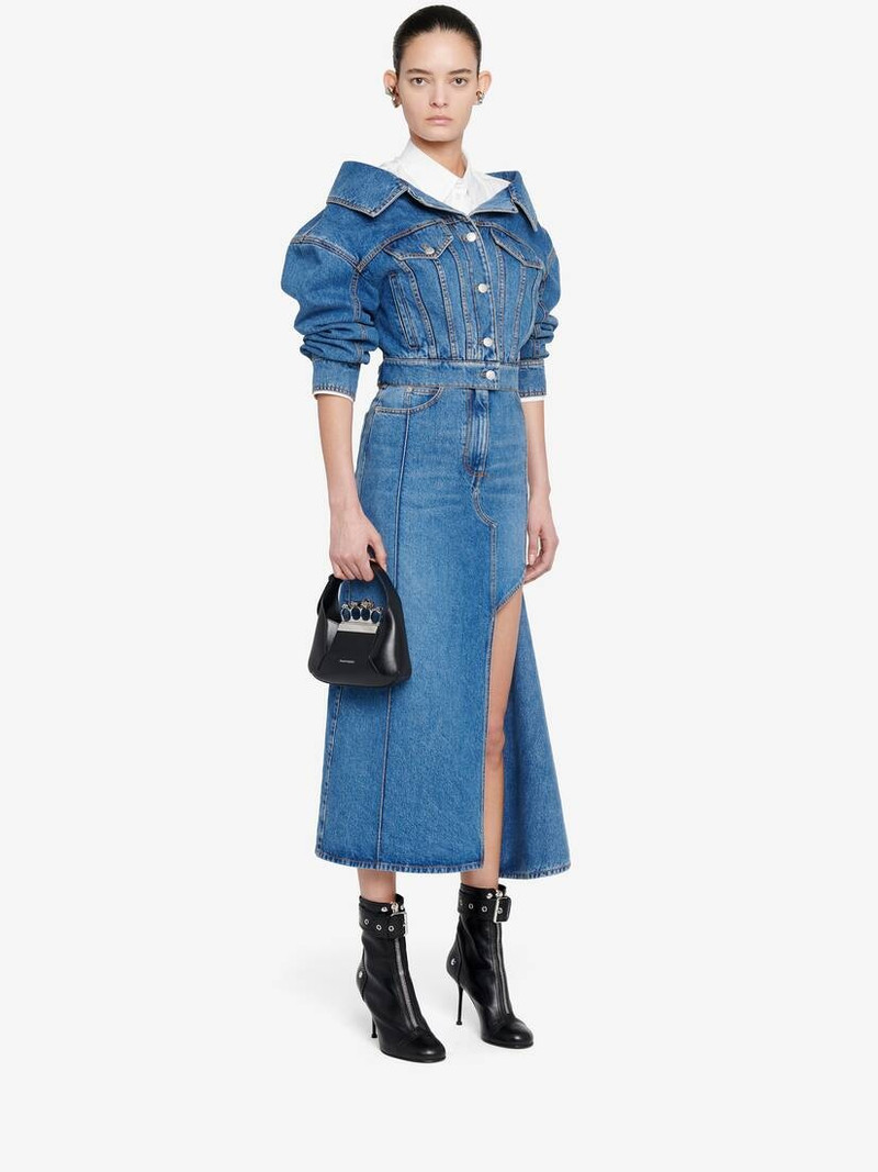 Alexander McQueen Women's The Jewelled Hobo Mini Bag in Black outlook