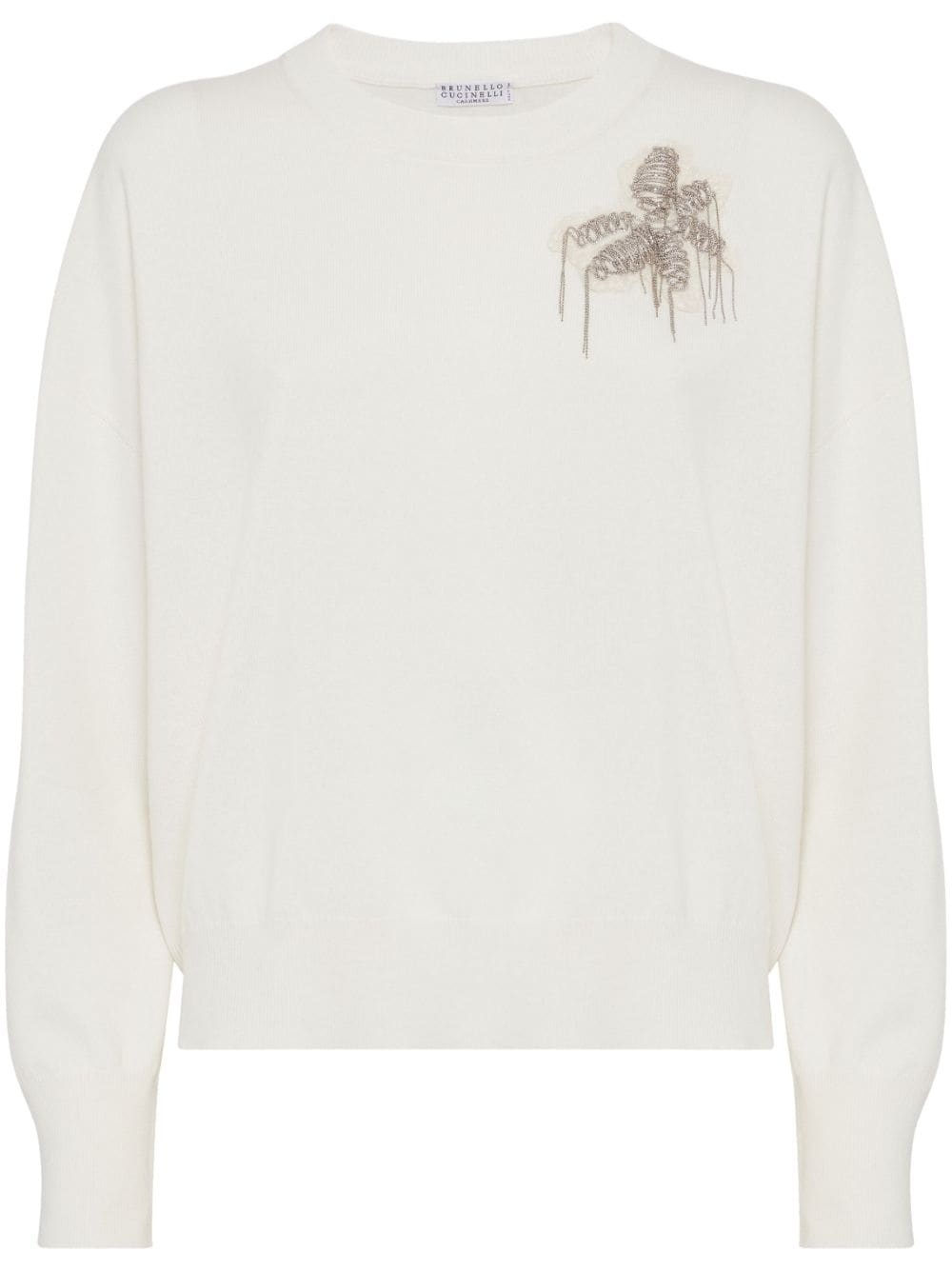 Cashmere sweater with embroidery - 1