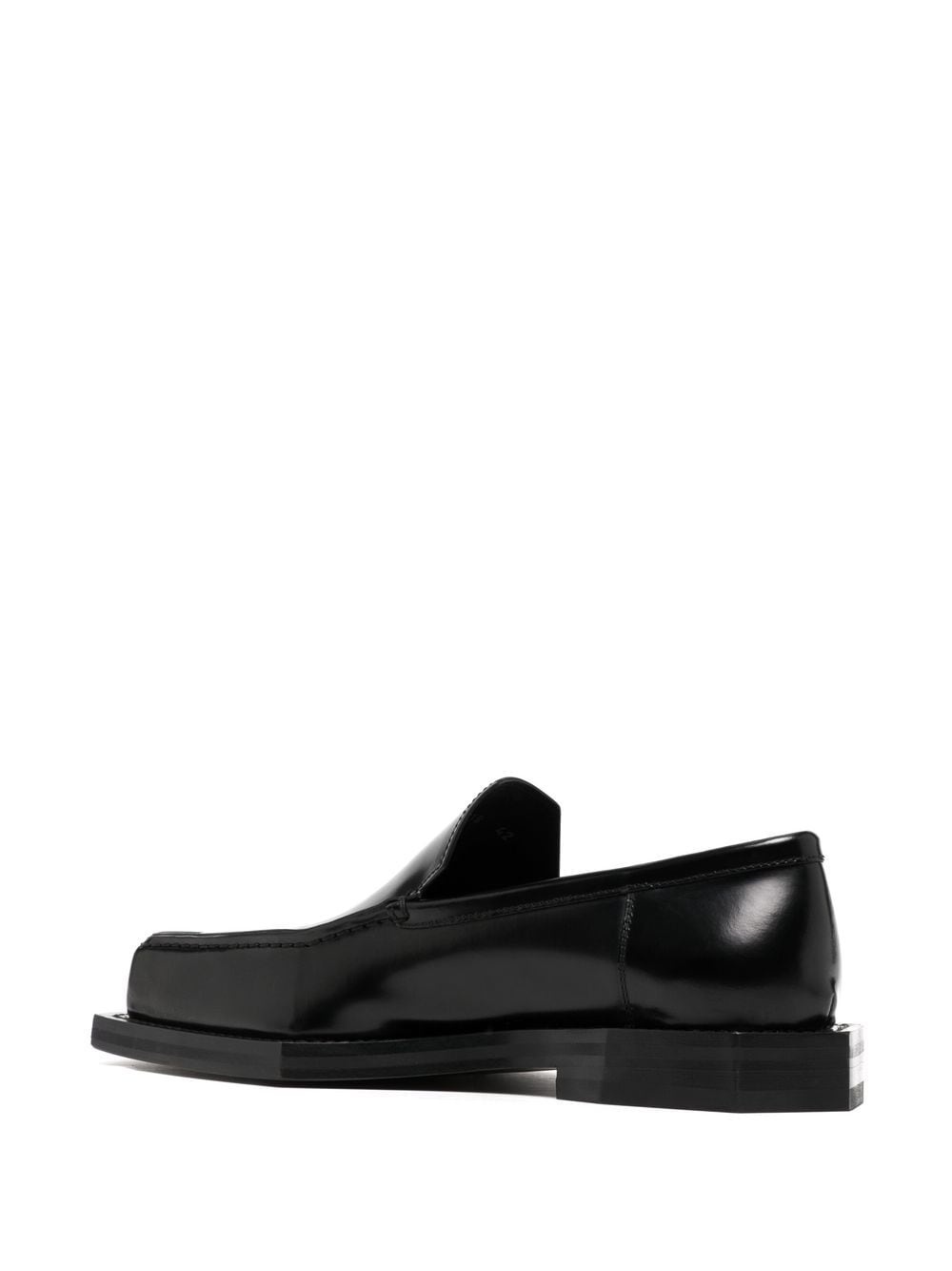 square-toe polished-finish loafer - 3
