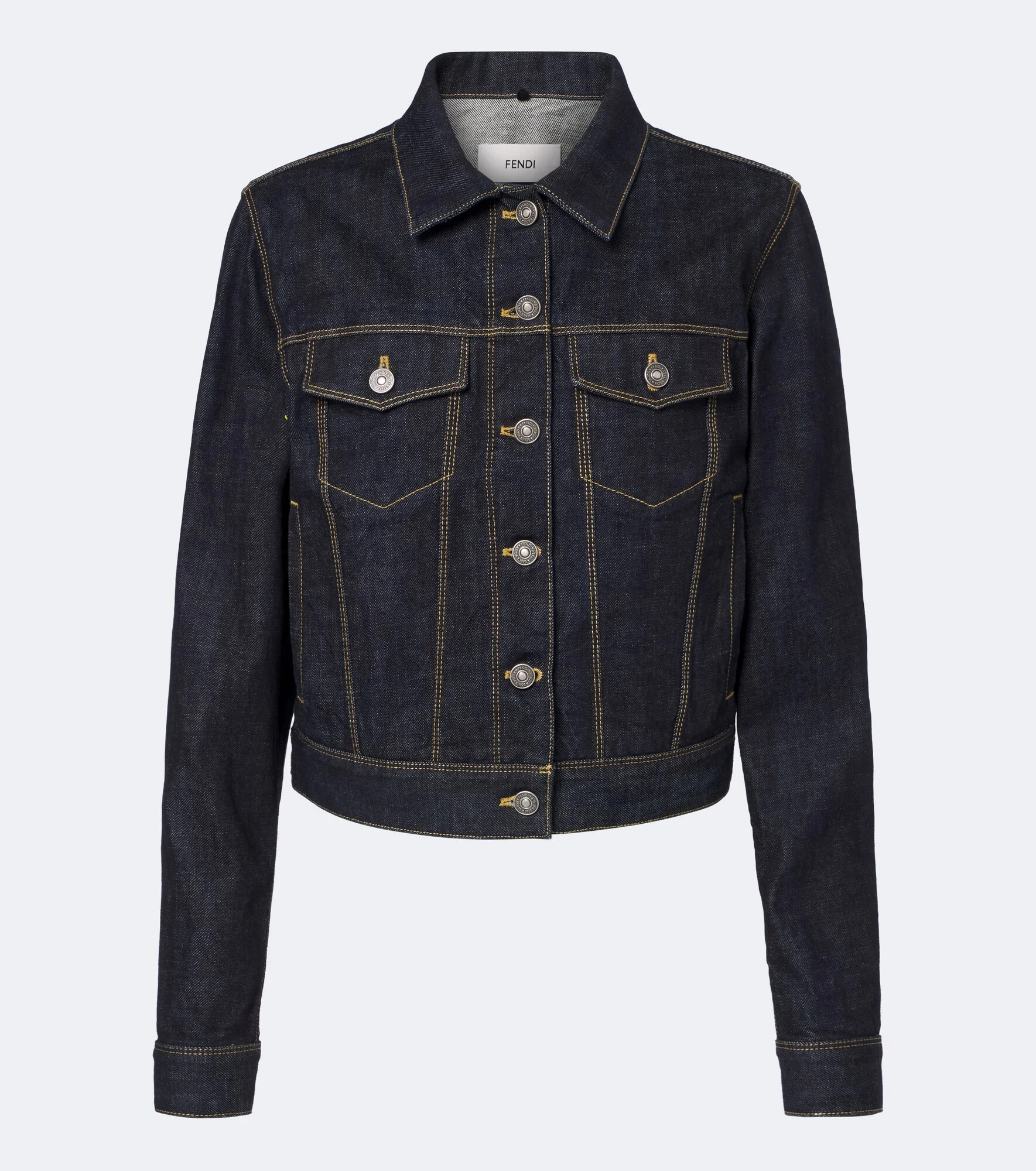 Cropped denim jacket - 1