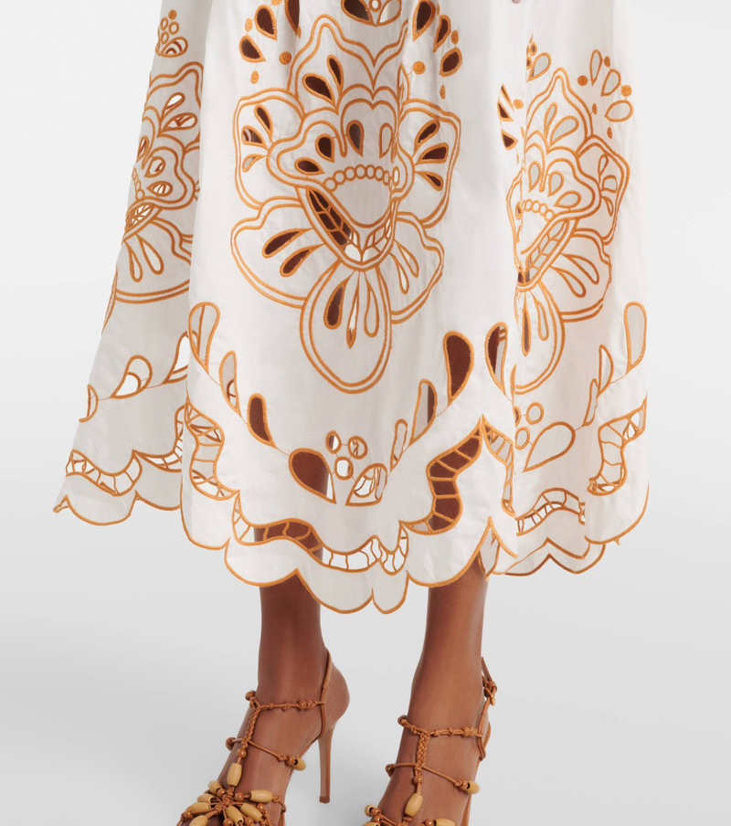 Embroidered cotton midi skirt 5