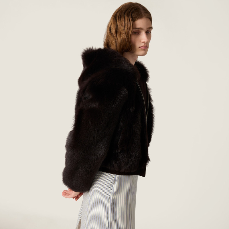 Shearling hoodie jacket 5