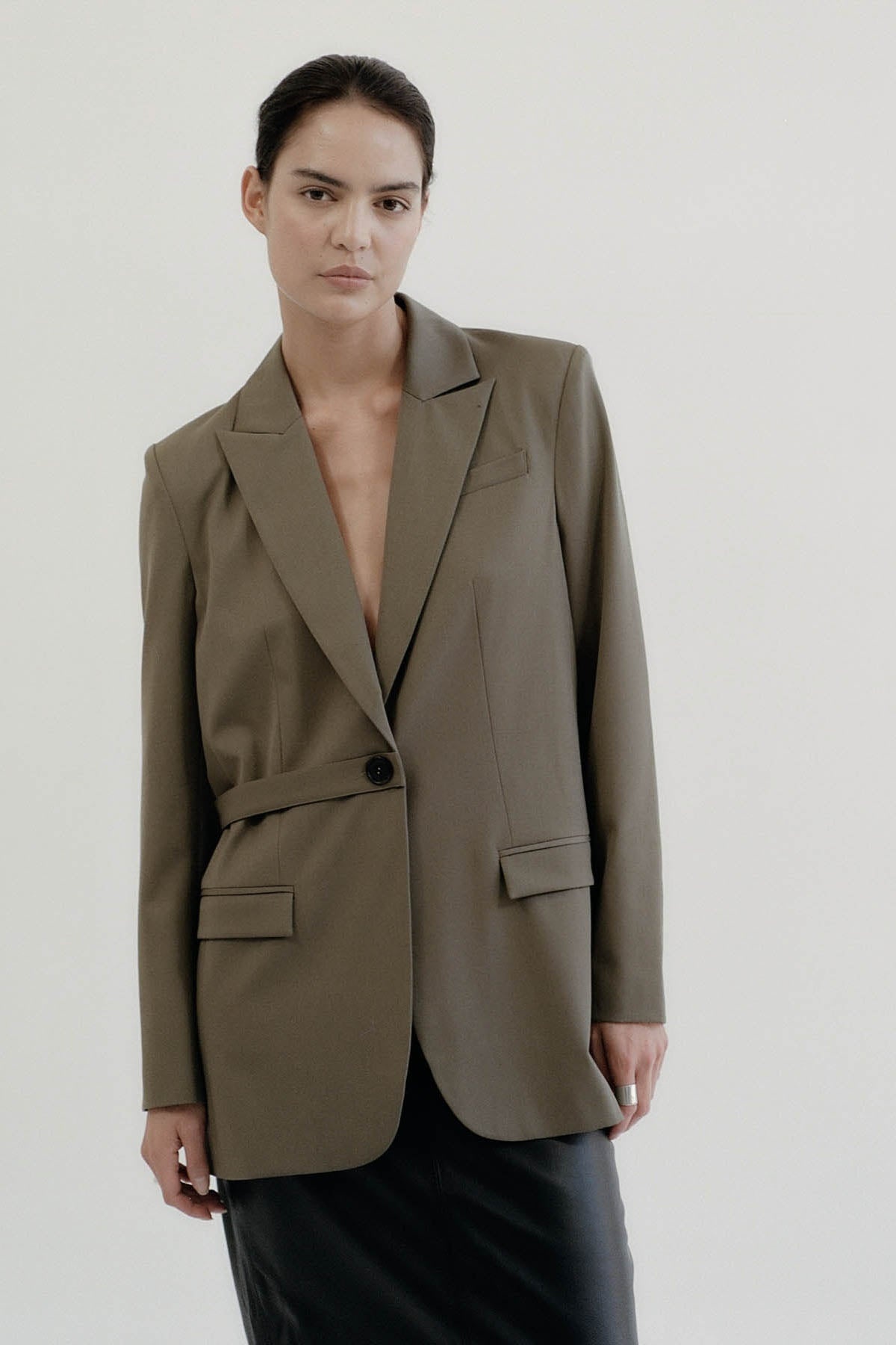 Belt Detail Blazer - Kelp - 6