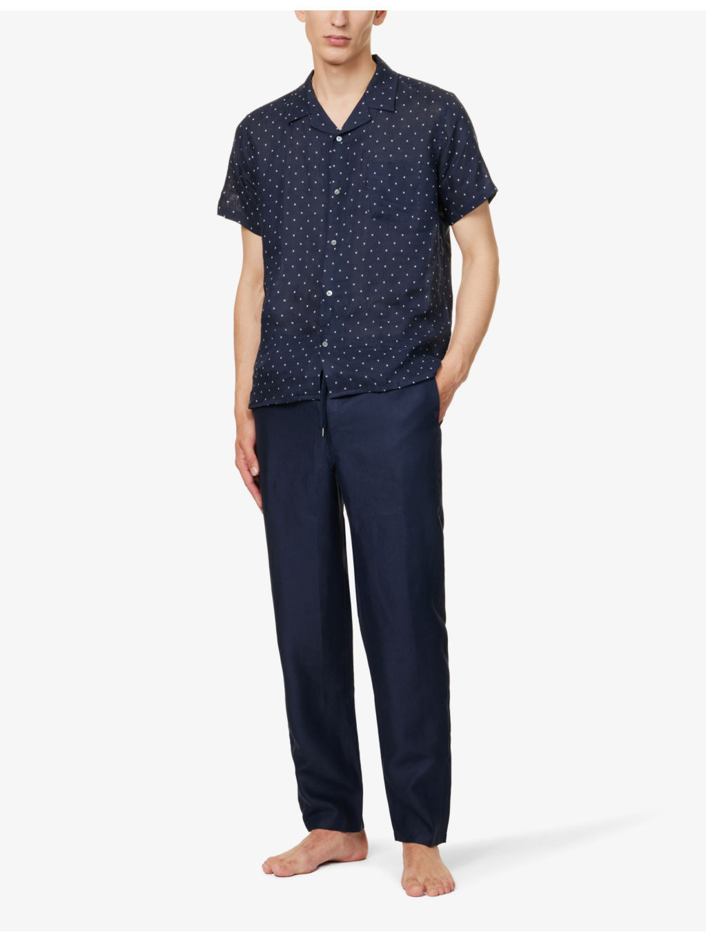 Sydney regular-fit straight-leg linen trousers - 2