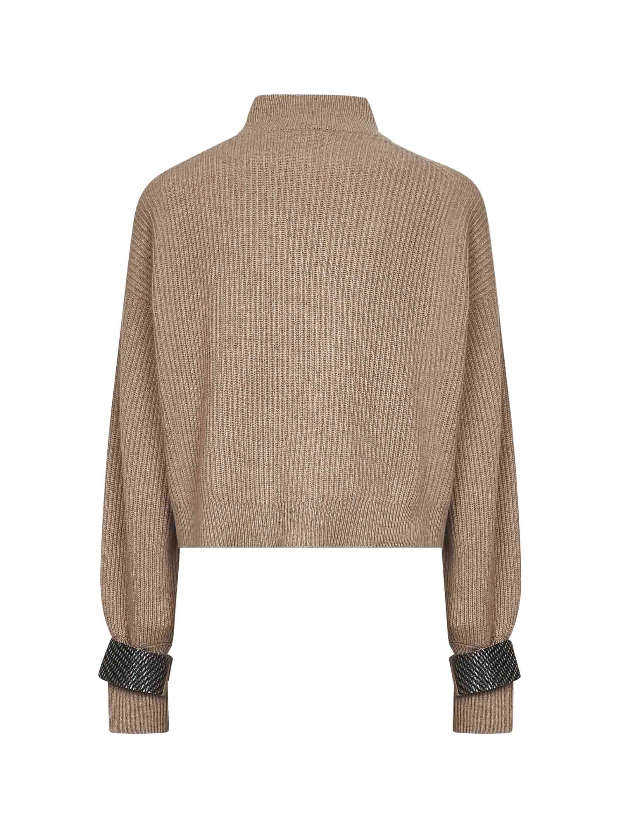 Brown cashmere cropped sweater - 2