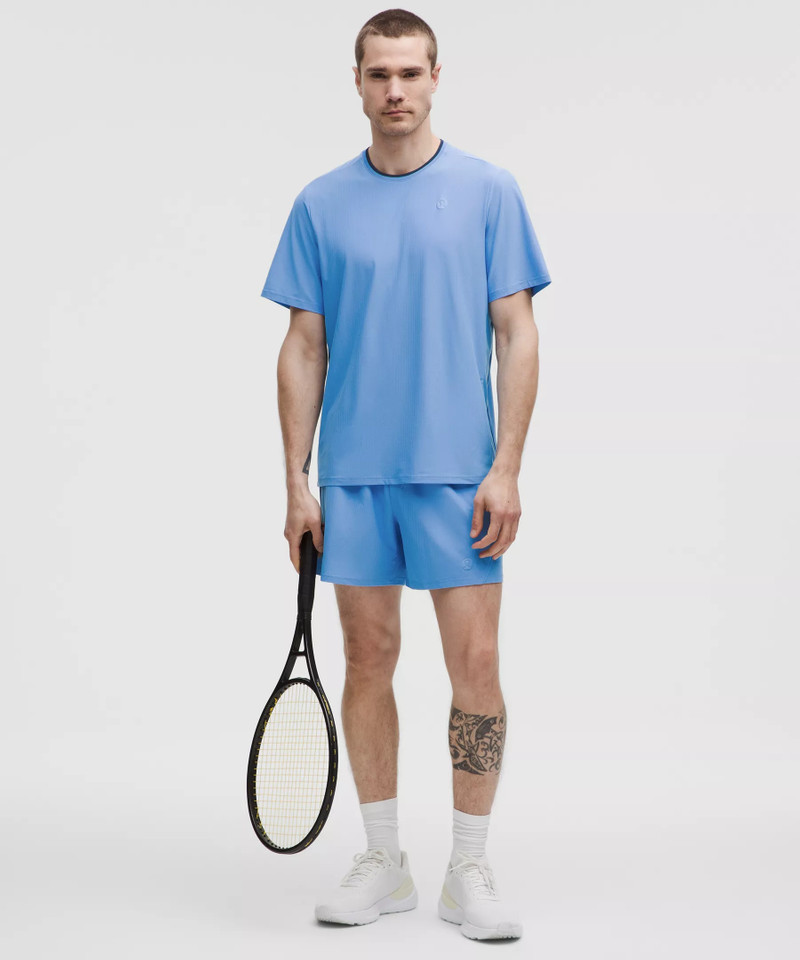 UV-Protective Striped Mesh Tennis T-Shirt 7