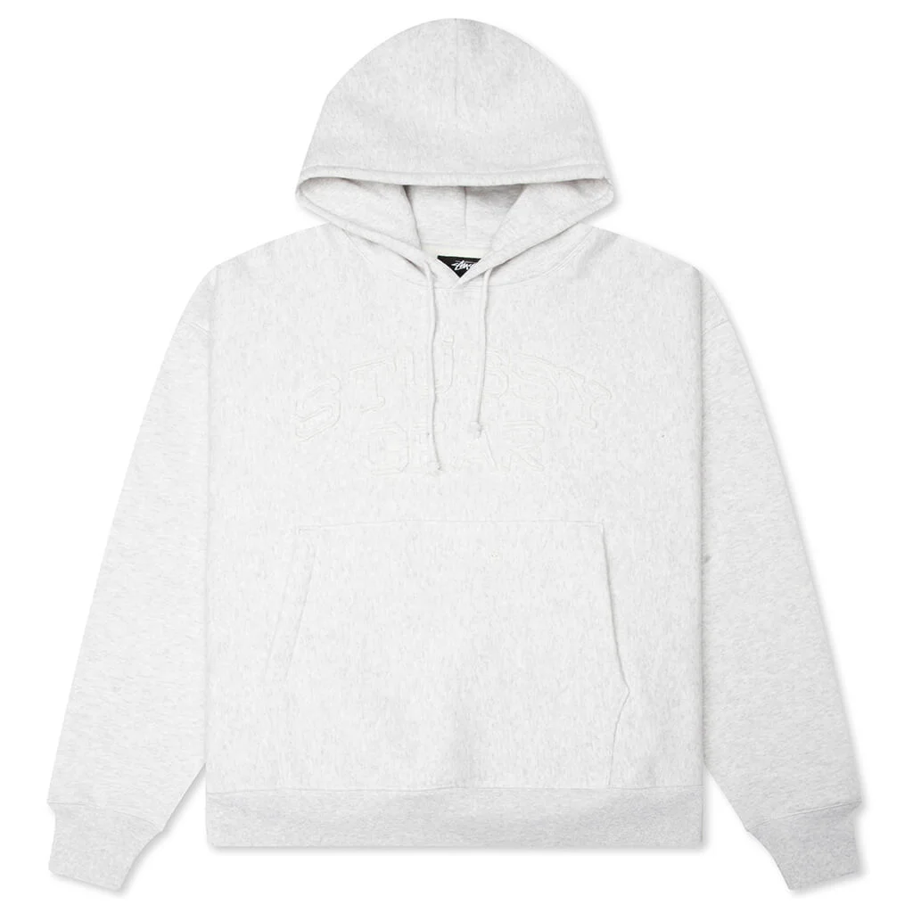 GEAR APPLIQUE HOODIE - ASH HEATHER - 1