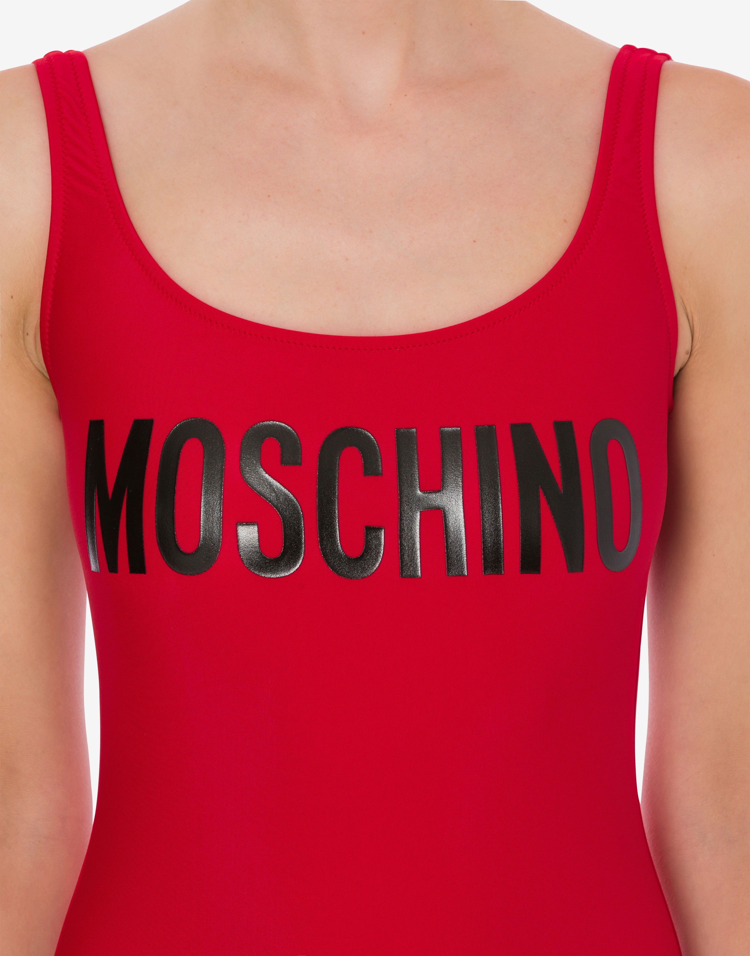 SHINY LOGO ONE-PIECE SWIMSUIT - 4