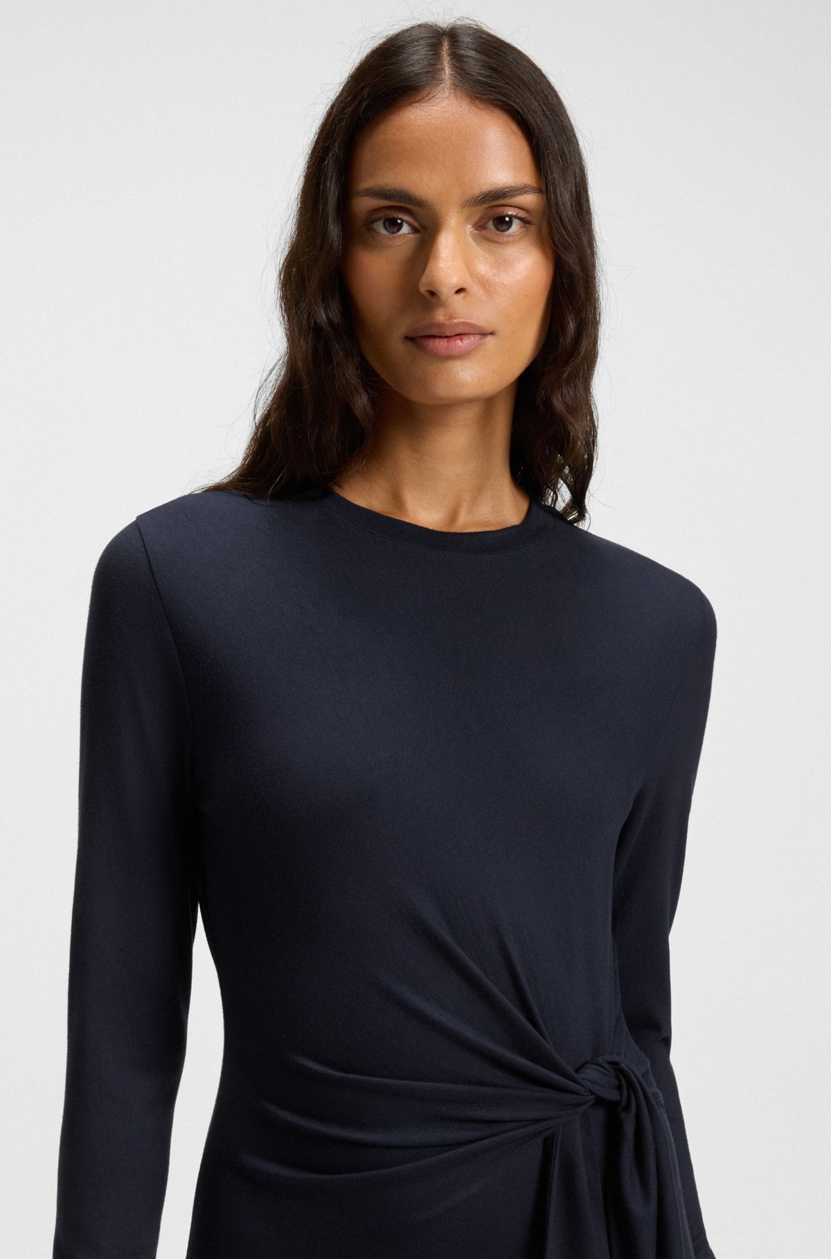 STRETCH-JERSEY DRESS WITH KNOTTED WAIST DETAIL - 4