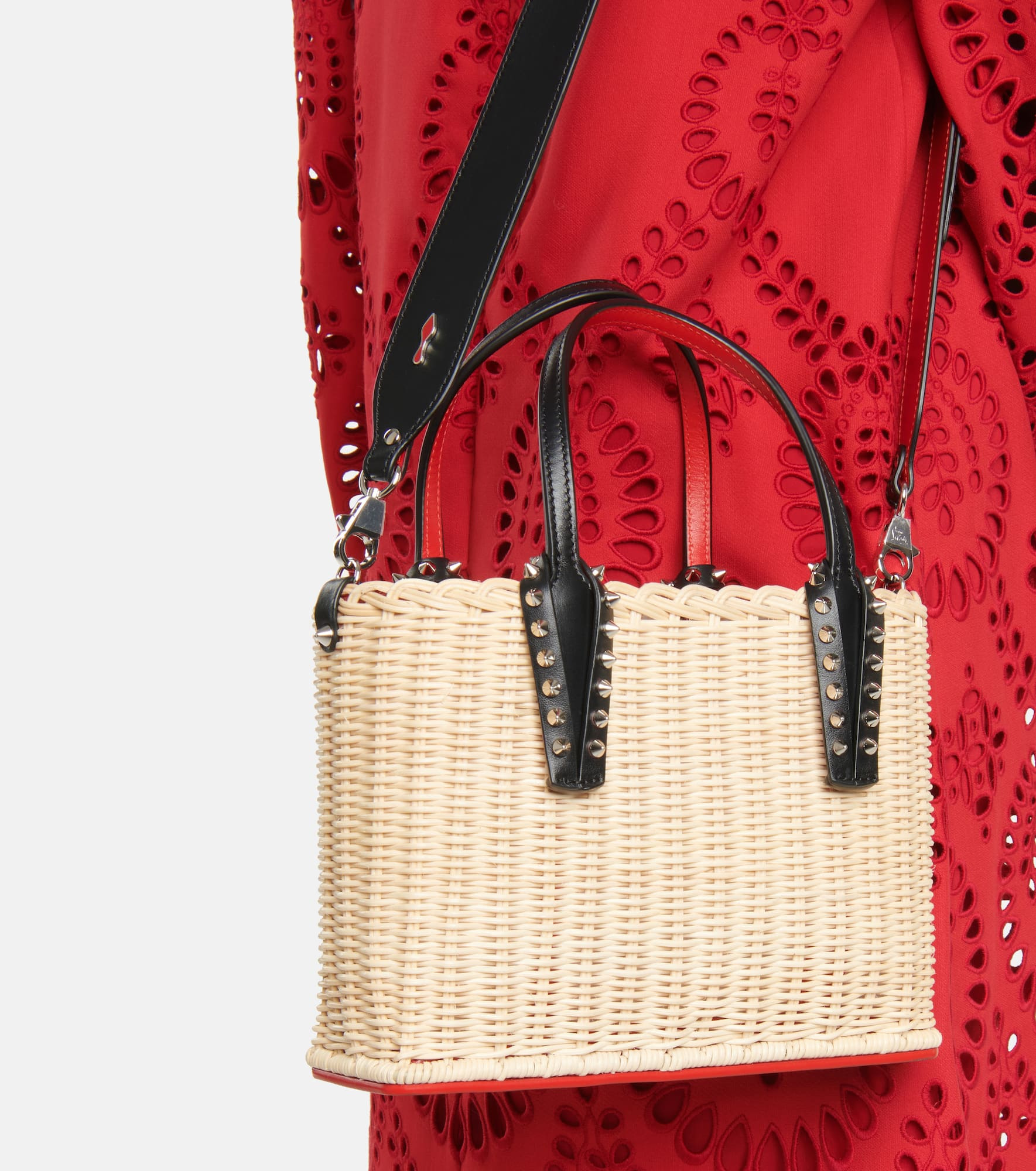 Cabata Small raffia and leather tote - 2