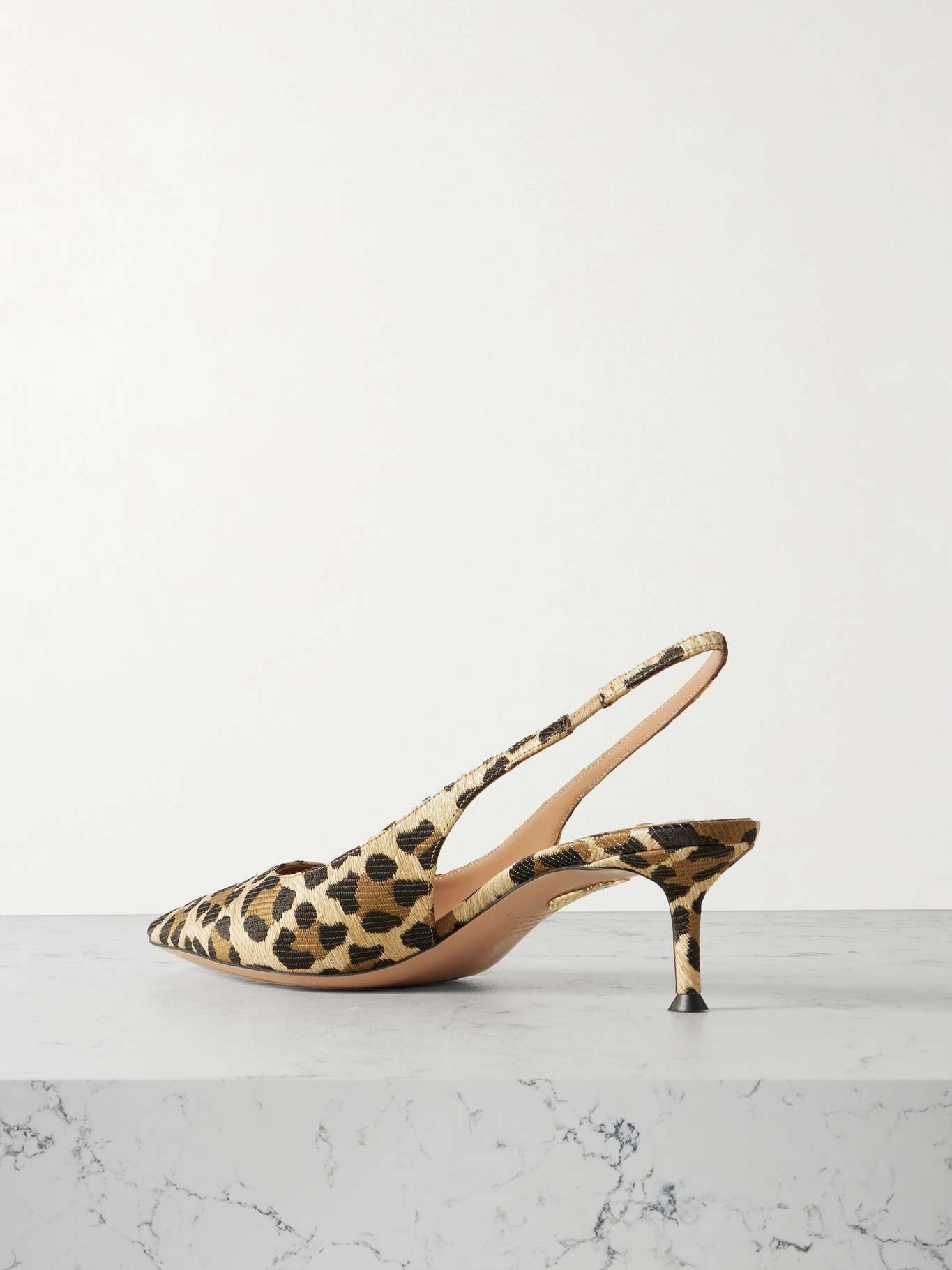 New Purist 50 leopard-print raffia slingback pumps Leopard print - 3