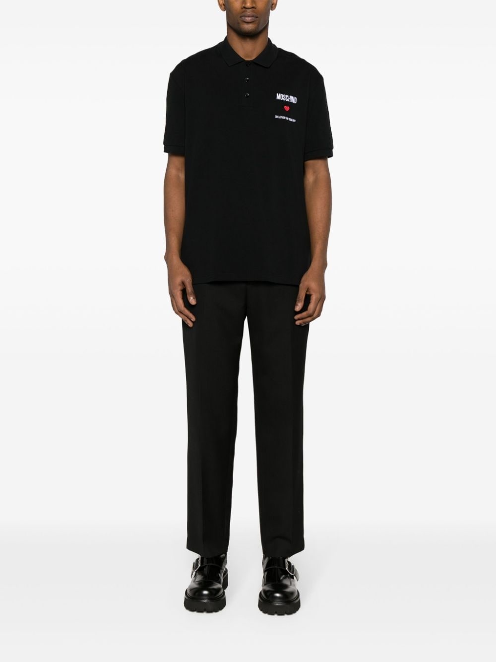 logo-embroidered cotton polo shirt - 2