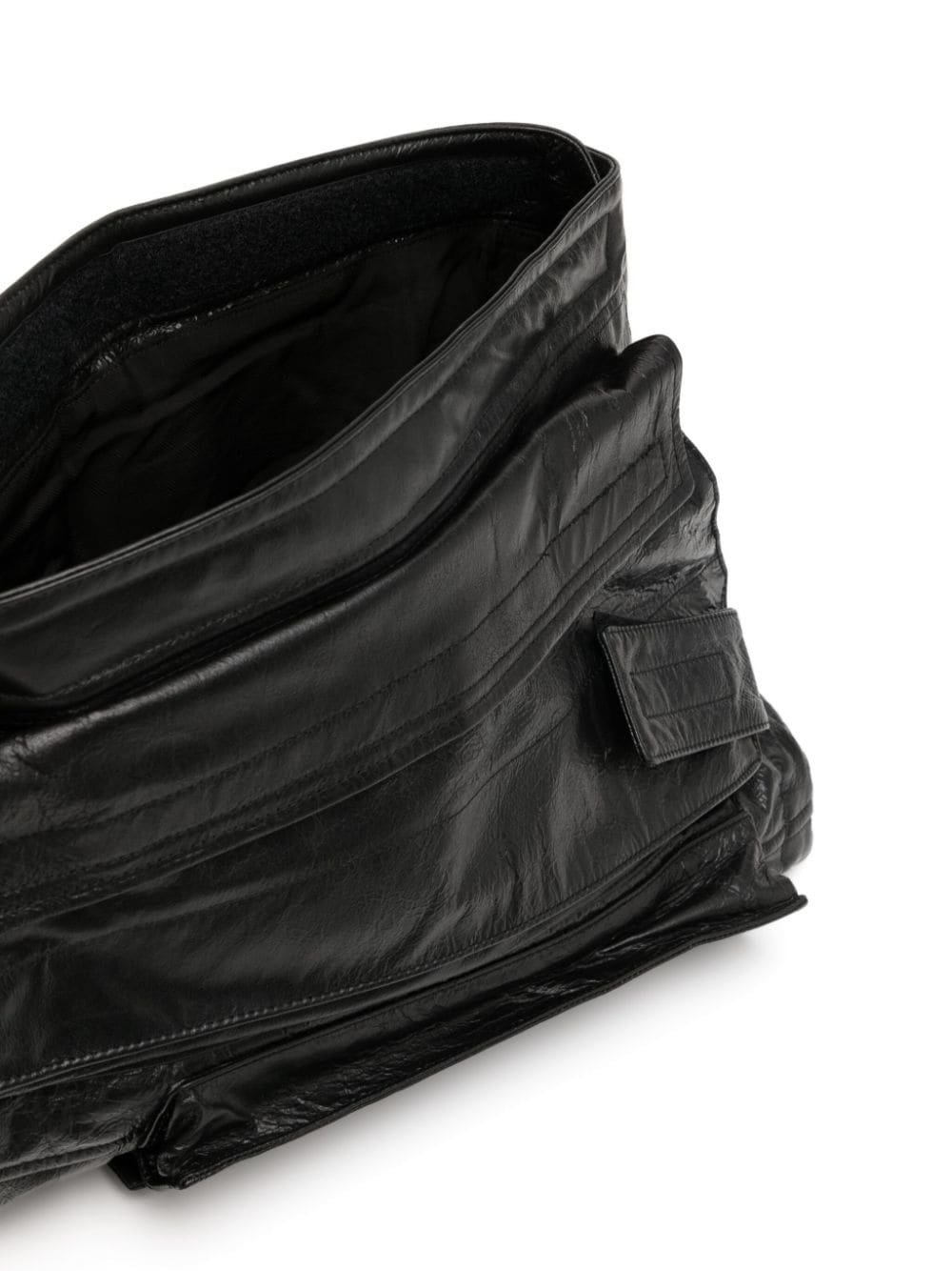 asymmetric leather messenger bag - 5
