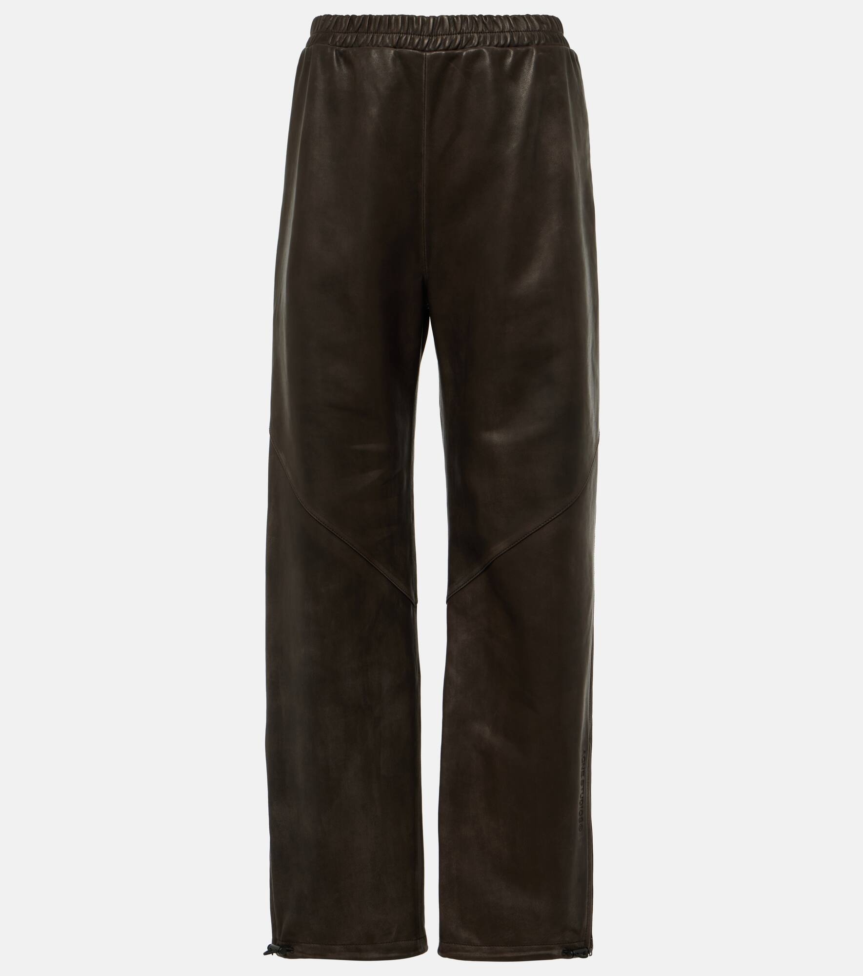 Embossed leather sweatpants - 1