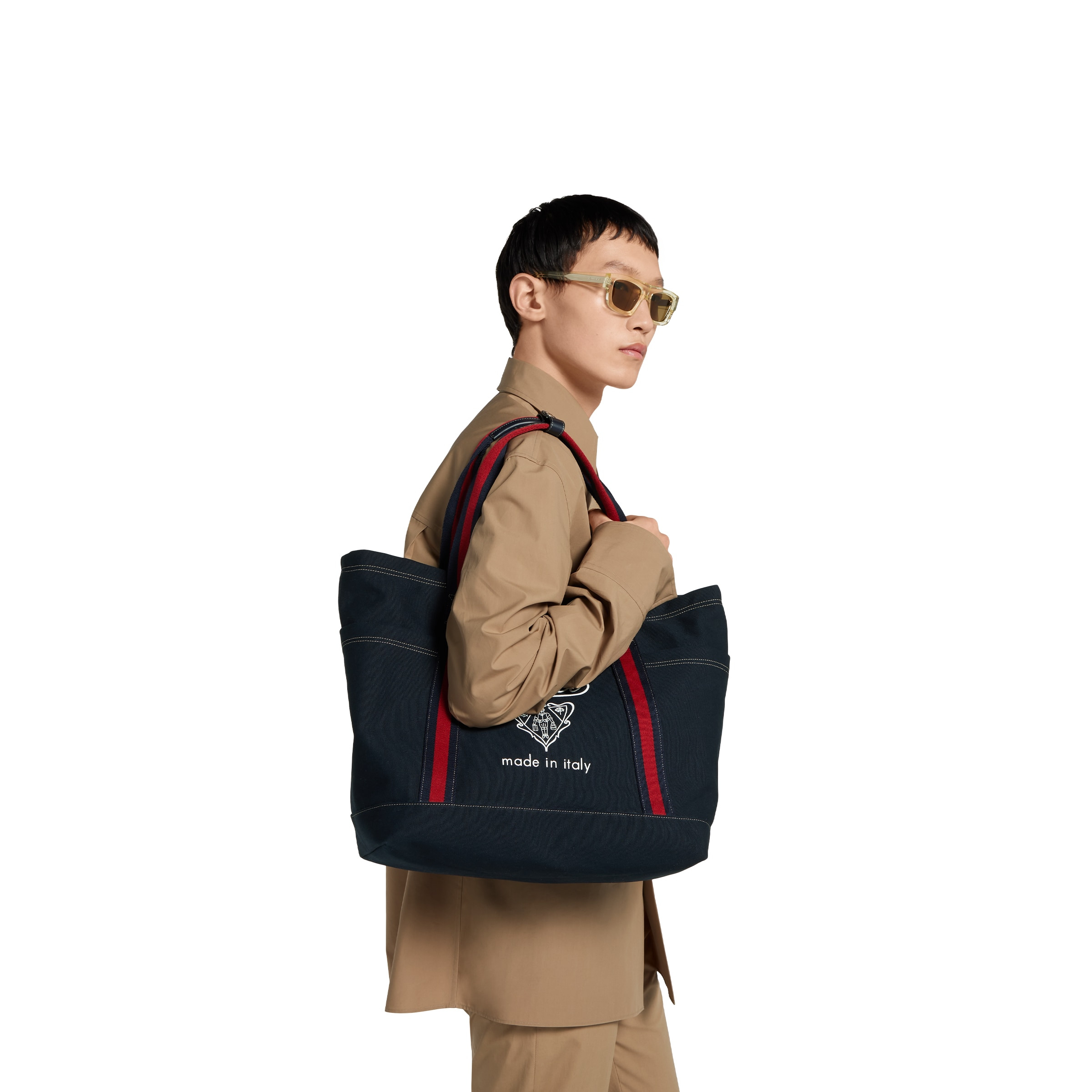 Medium printed canvas bag with Web - 3