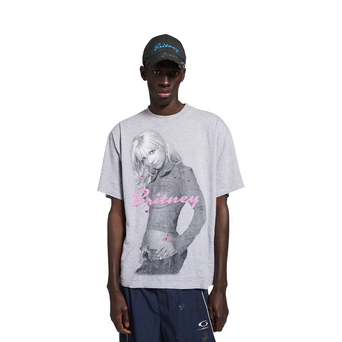 Balenciaga Music | Britney Spears Series T-shirt Medium Fit in Light Grey/pink - 5