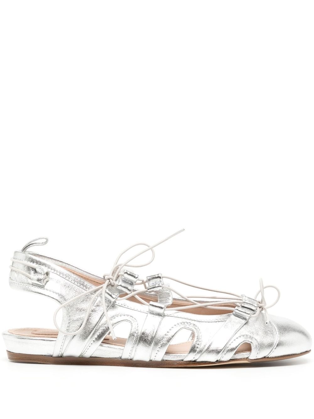 Sporty lace-up ballerina shoes - 1