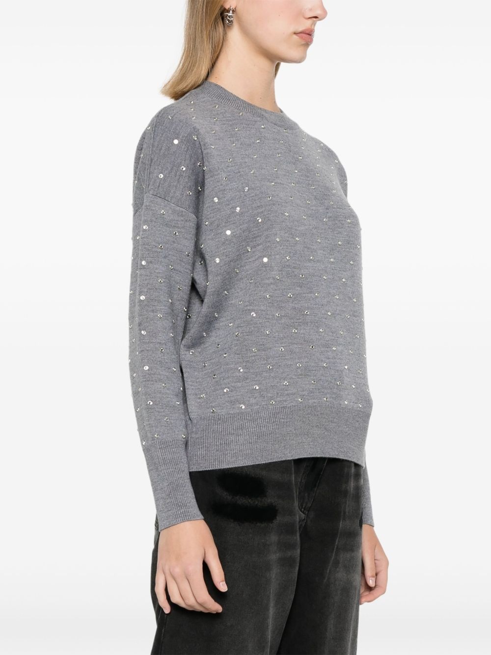 glass crystal-embellished jumper - 3