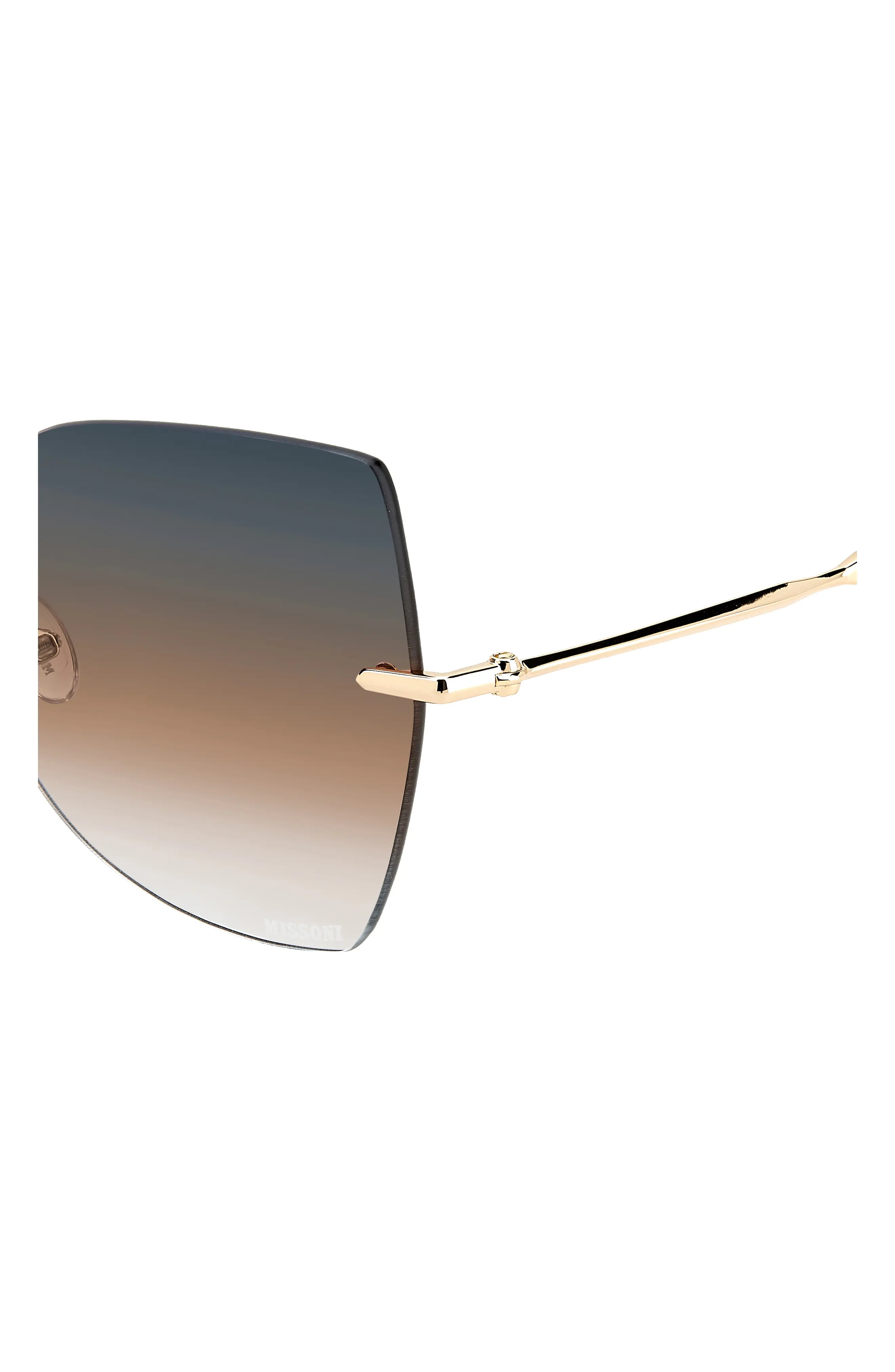 56mm Gradient Cat Eye Sunglasses in Gold/Gray Brown - 3