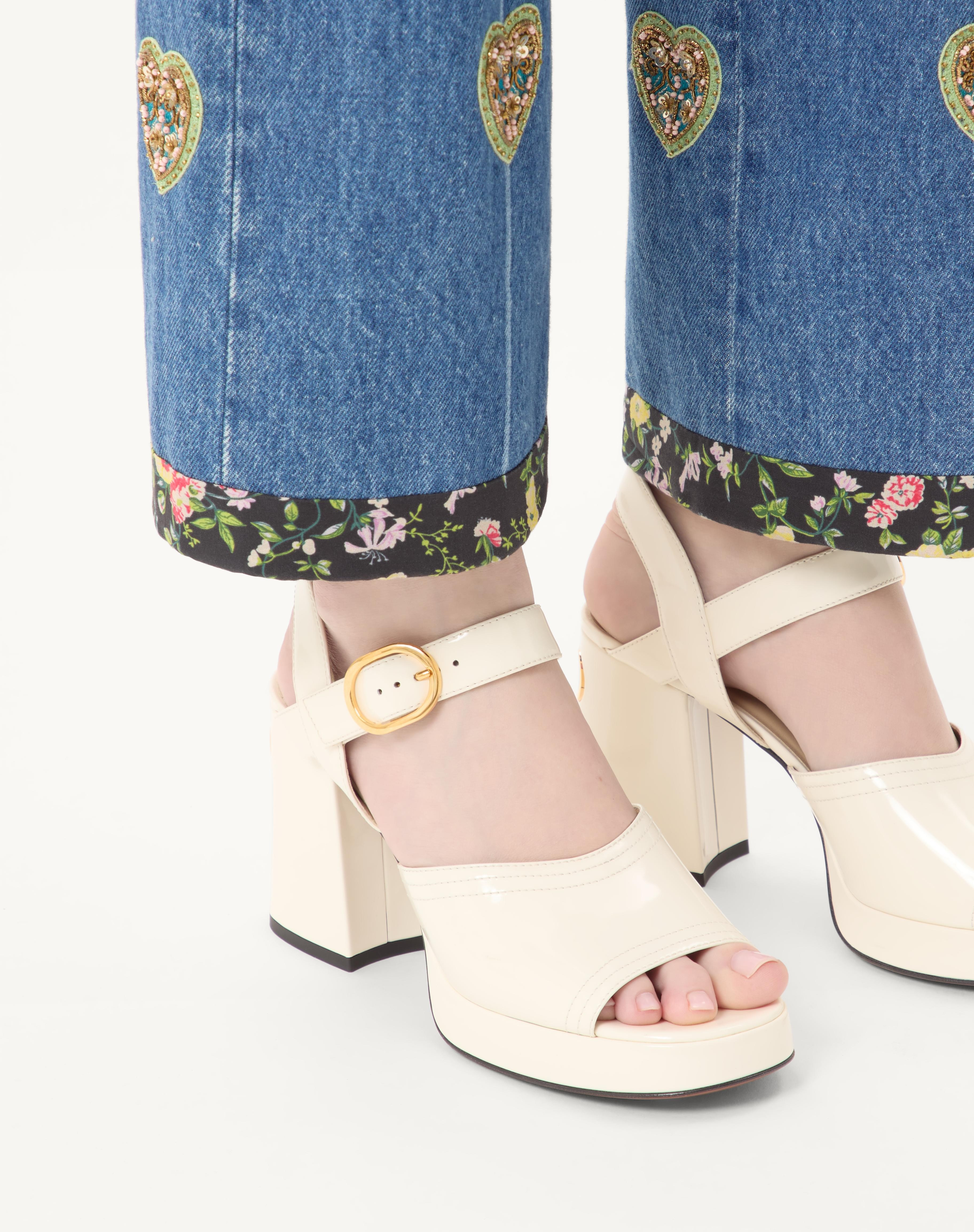 FAWCETTE PLATFORM SANDAL IN POLISHED CALFSKIN 100MM - 2