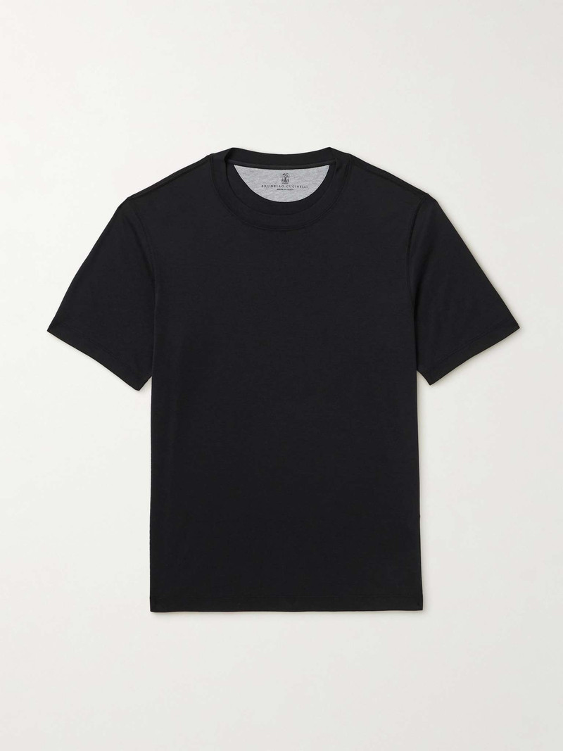 Silk and Cotton-Blend Jersey T-Shirt 1