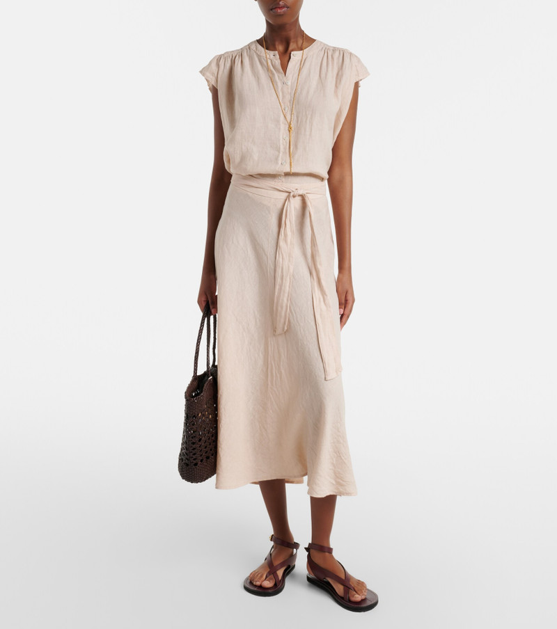 velvet Malina linen midi skirt outlook