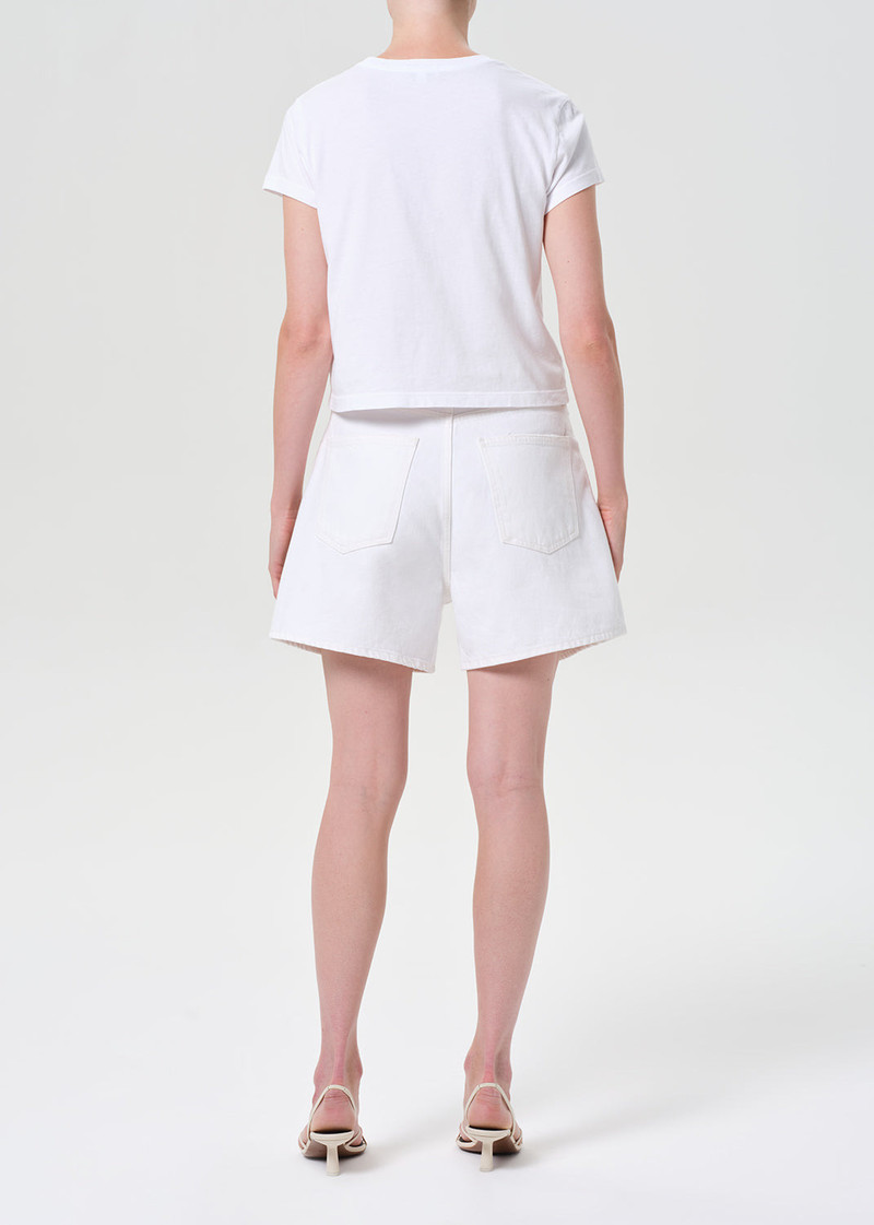 AGOLDE RHODA PLEATED A-LINE SHORT IN MILKSHAKE outlook