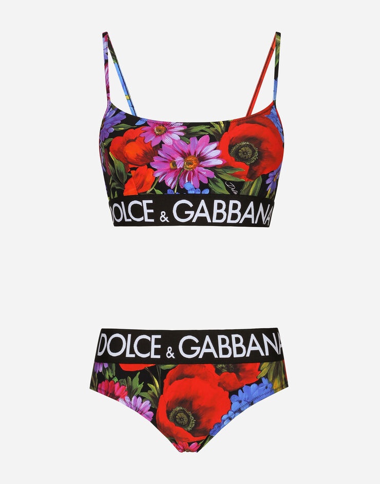 Meadow-print bralette bikini - 1