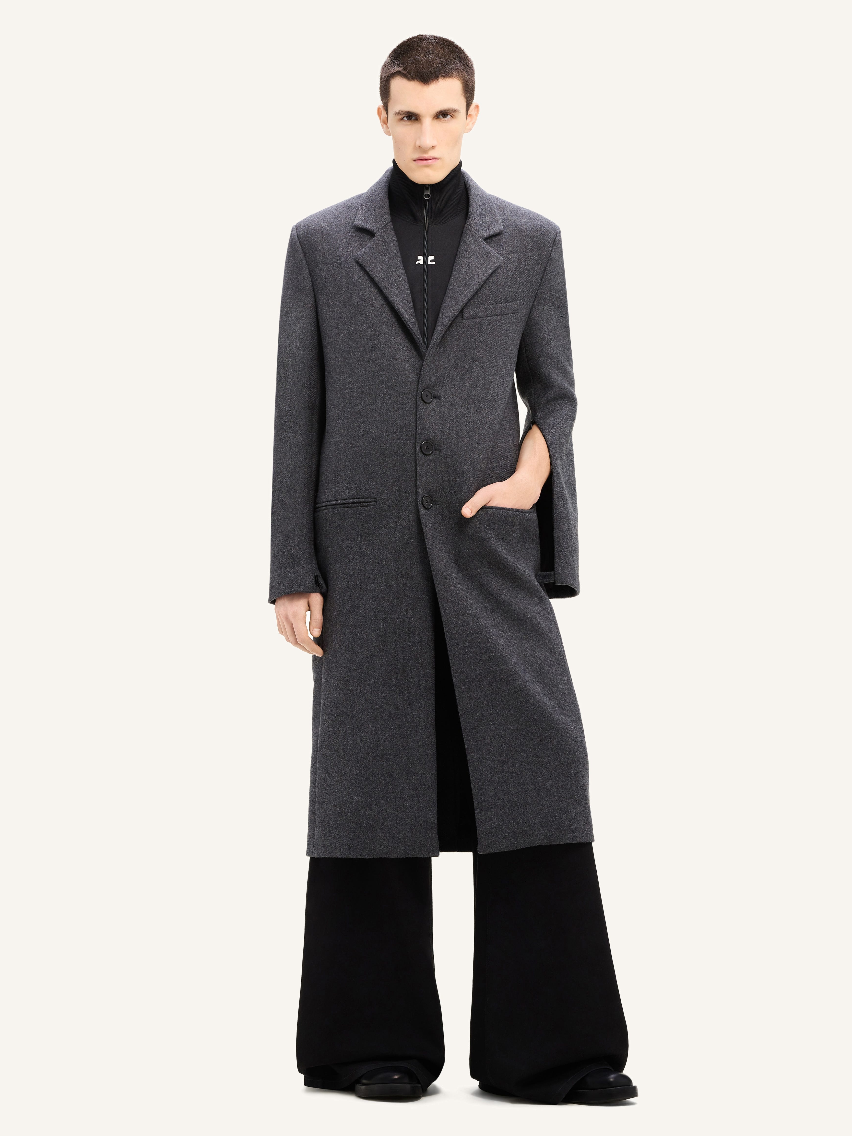 TAILORED WOOL LONG COAT - 2