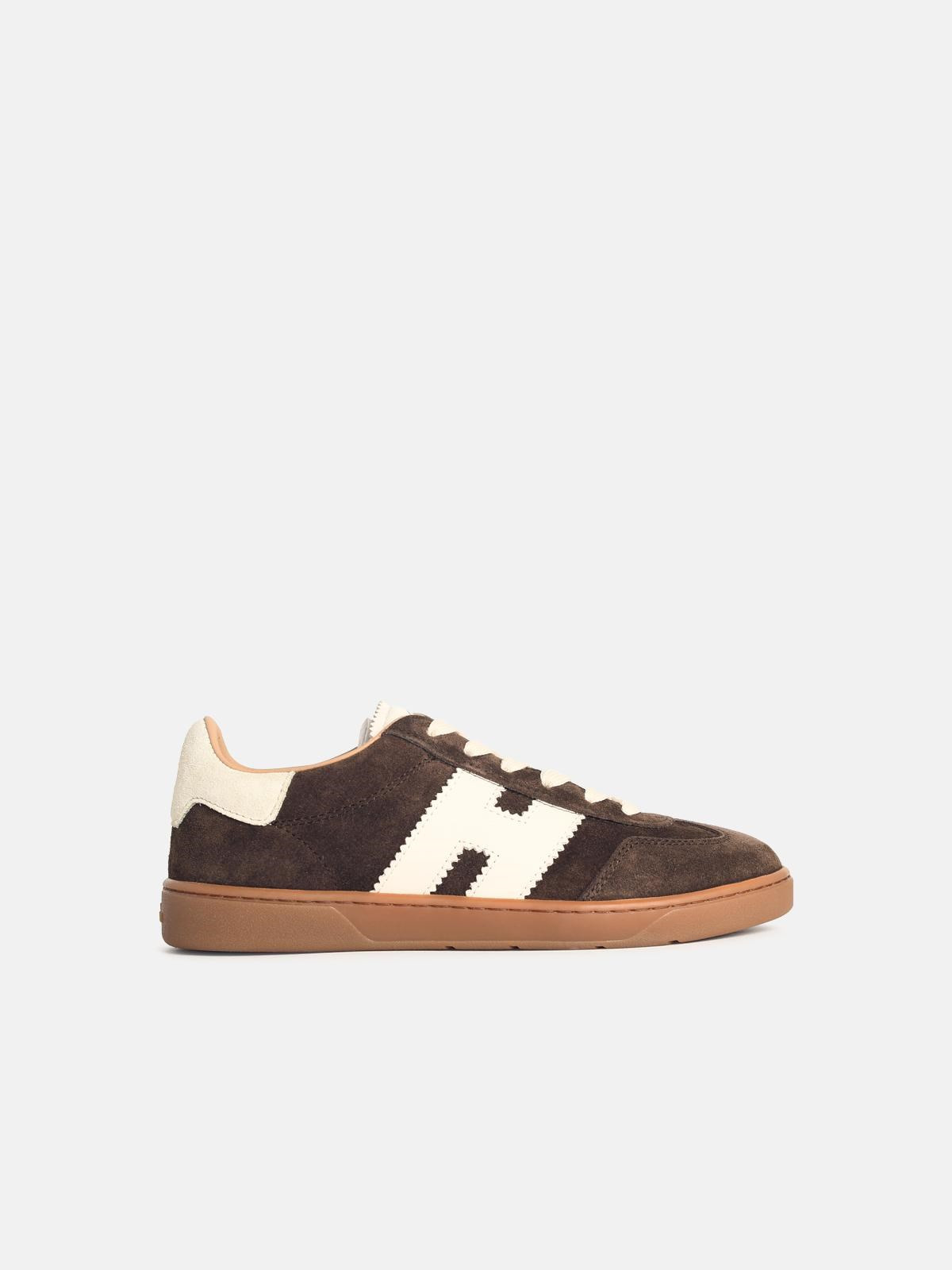 'COOL' BROWN SUEDE SNEAKERS - 1