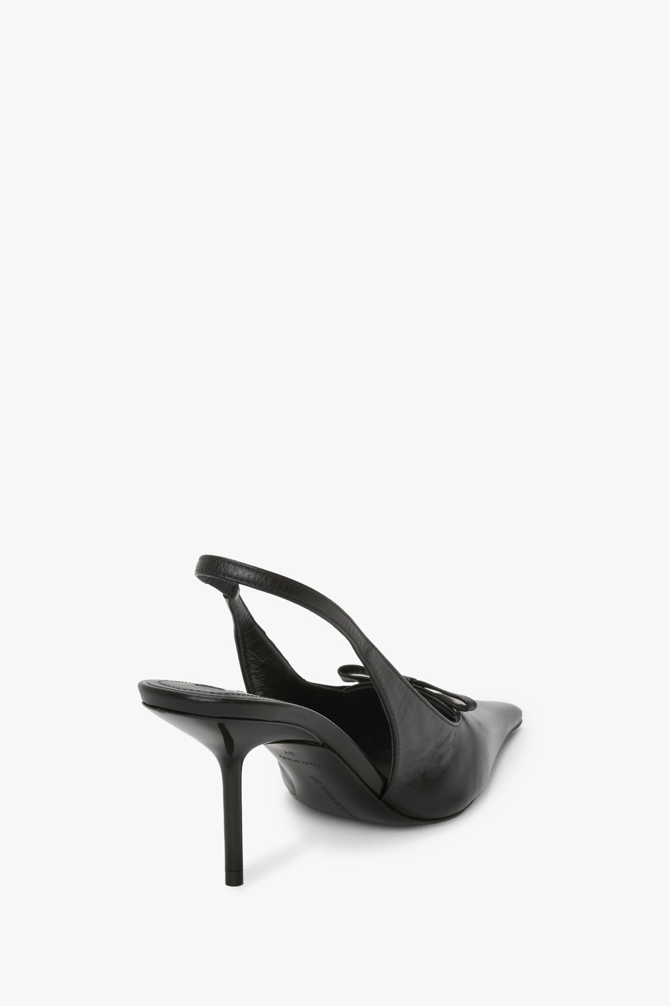 Sloan Stiletto Slingback In Black Smooth Leather - 3