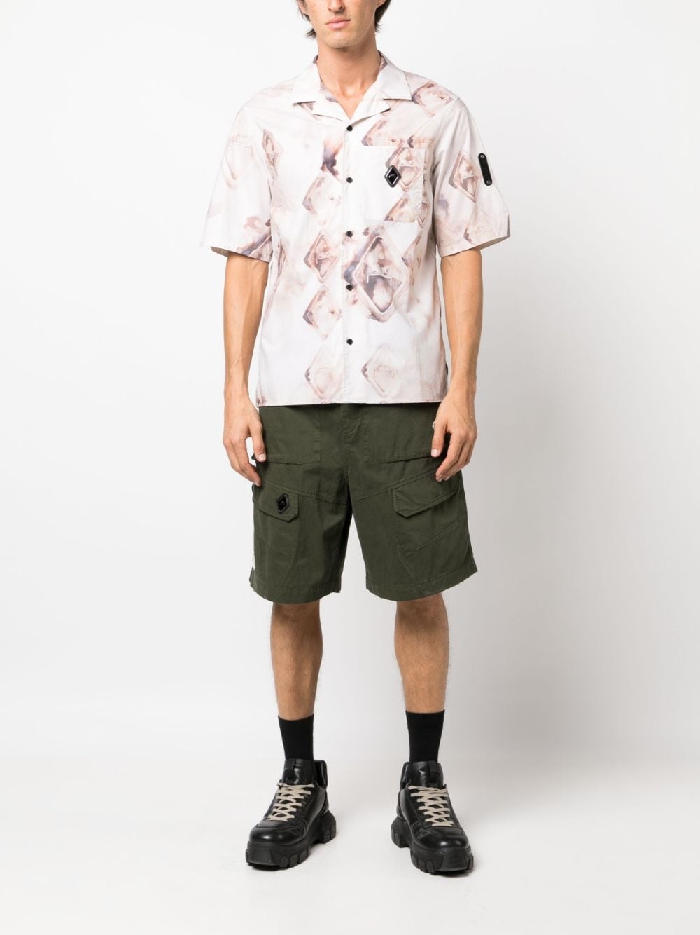 diamond-monogram short-sleeve shirt - 2