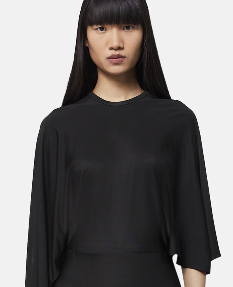 Asymmetric Cape Sleeve Dress 4