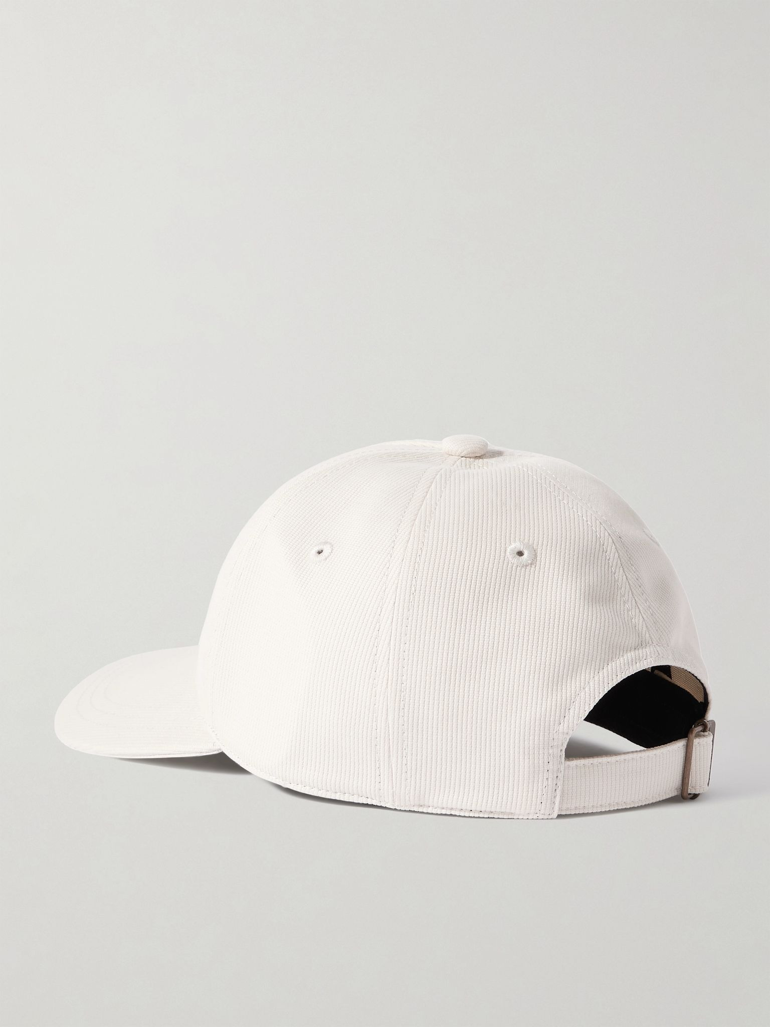 Embroidered cotton-corduroy baseball cap Ivory - 3