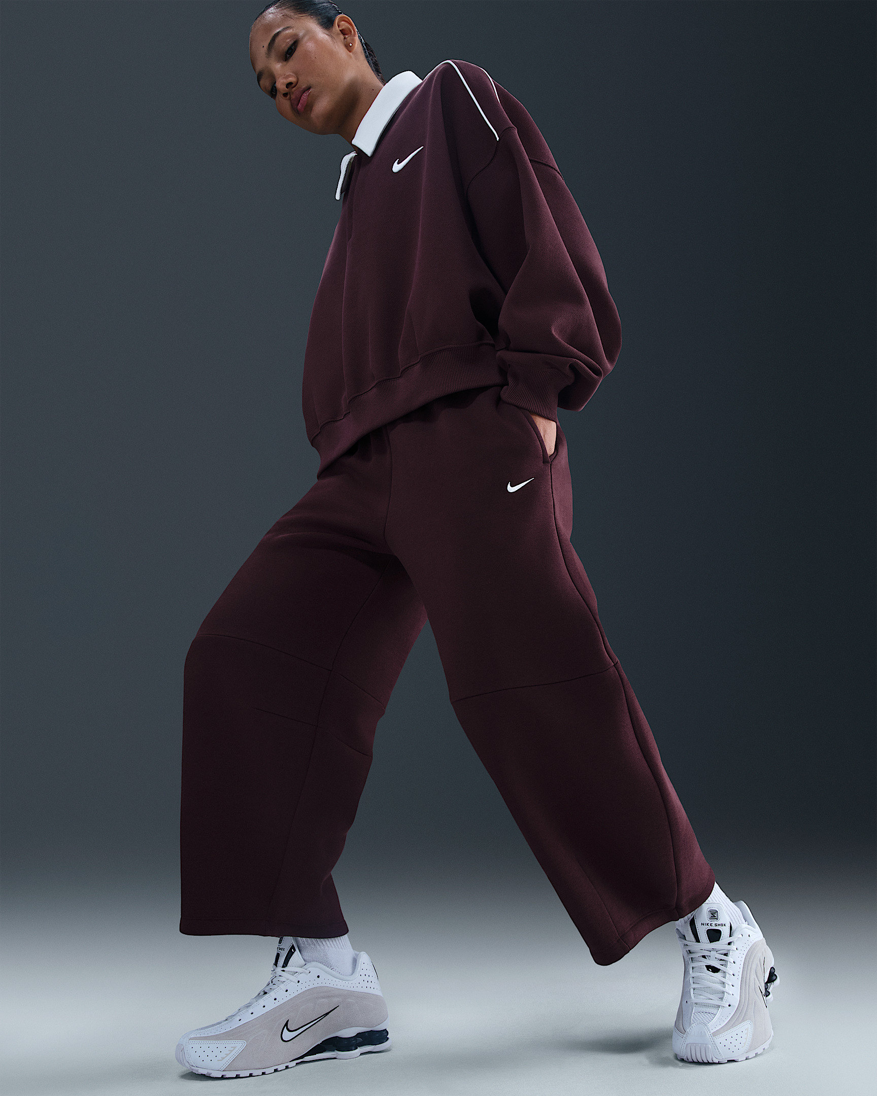 Nike Sportswear Phoenix Fleece Women's Loose Mid-Rise Barrel Pants - 5