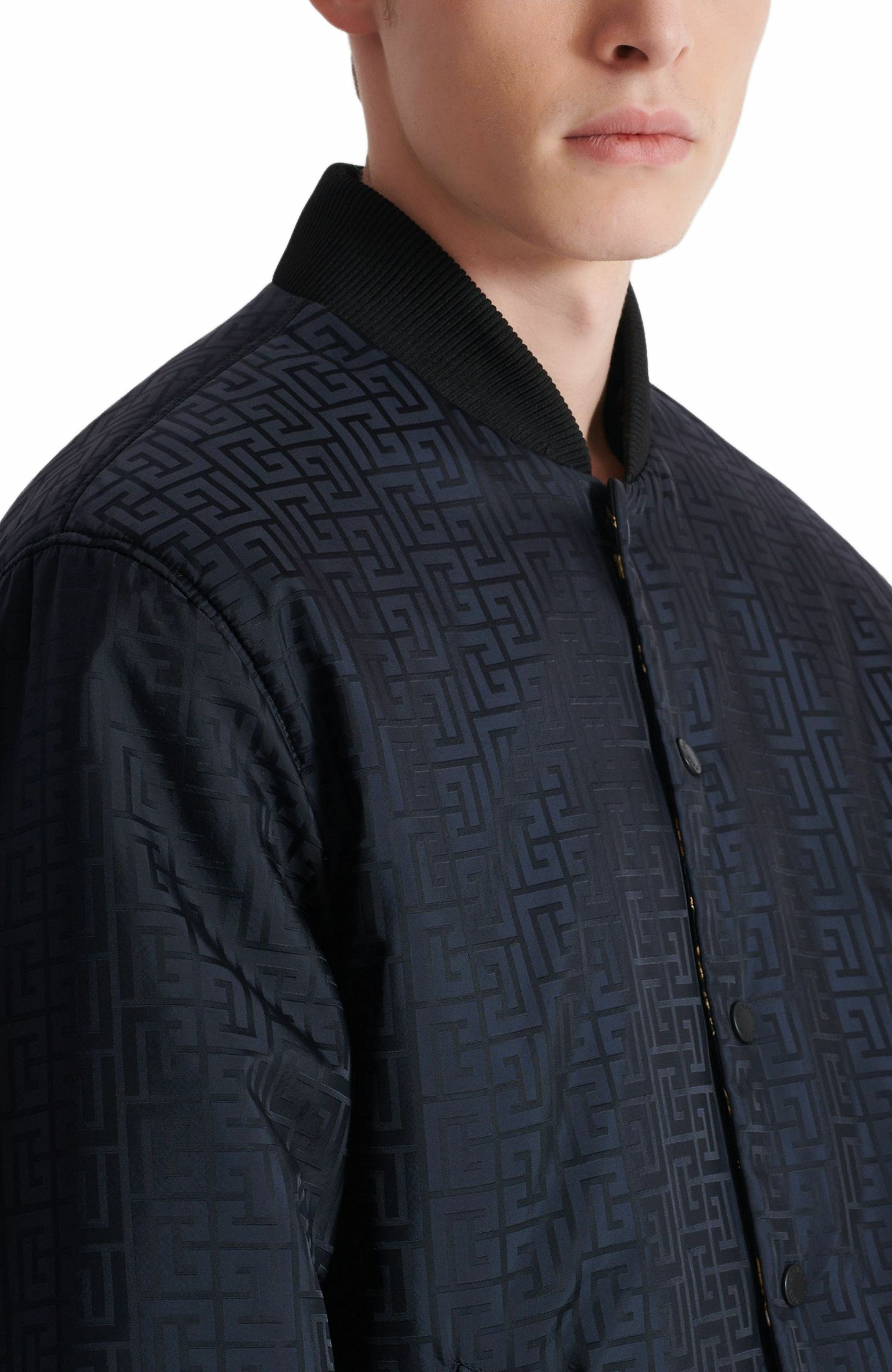 Balmain Reversible printed bomber jacket with Chaînes pattern in Black at Nordstrom - 7