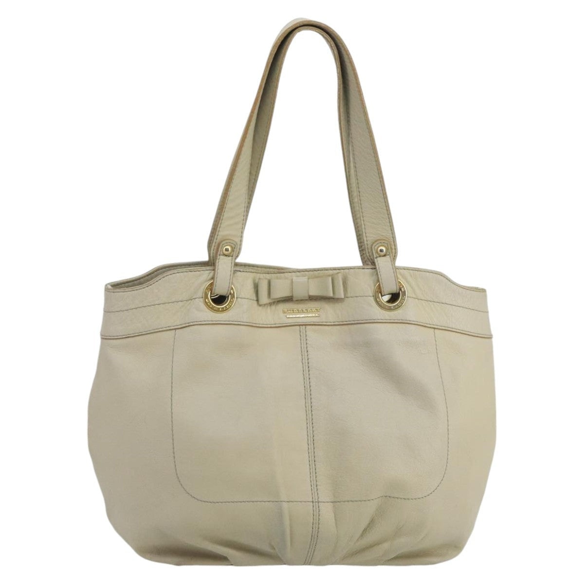 Burberry Tote Bag Leather White - 2