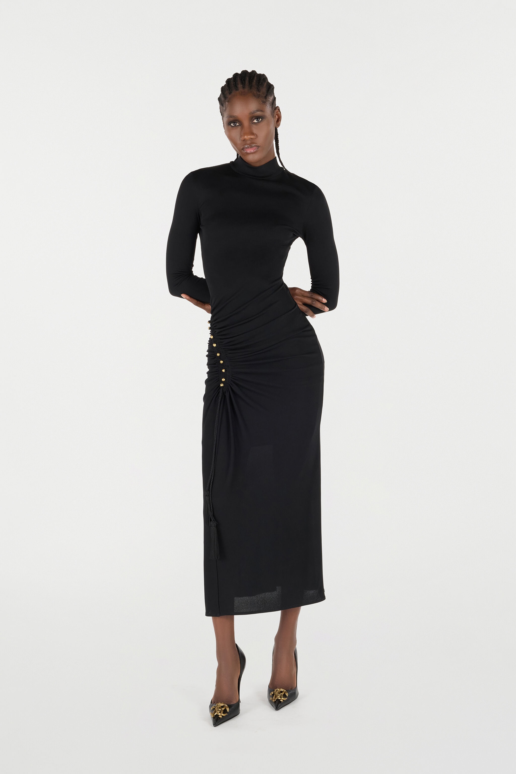 Long Dress With Ruffle Detail - 2