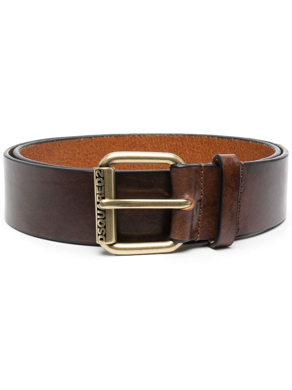 logo-embossed leather belt - 1