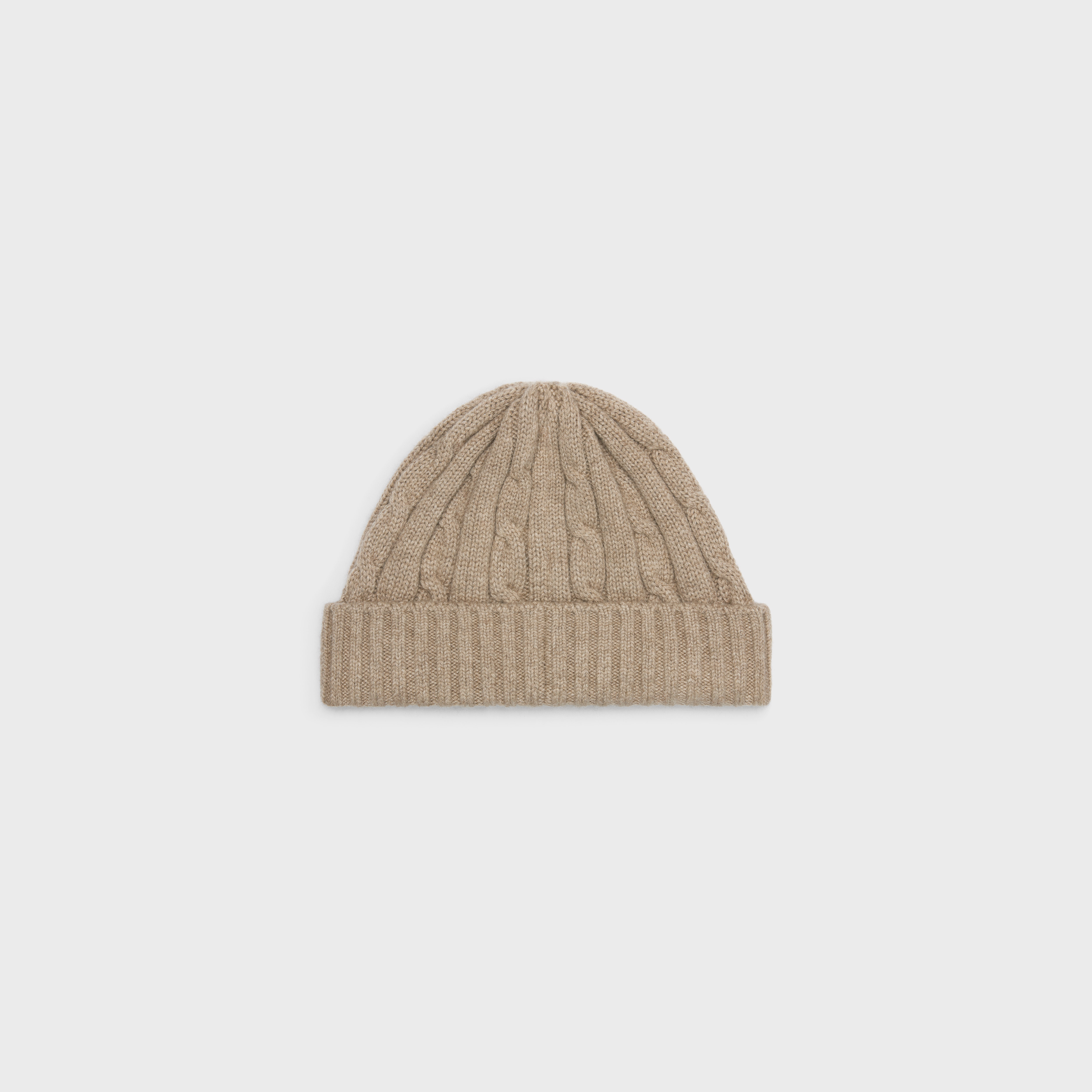 cable-knit triomphe cap in cashmere - 2