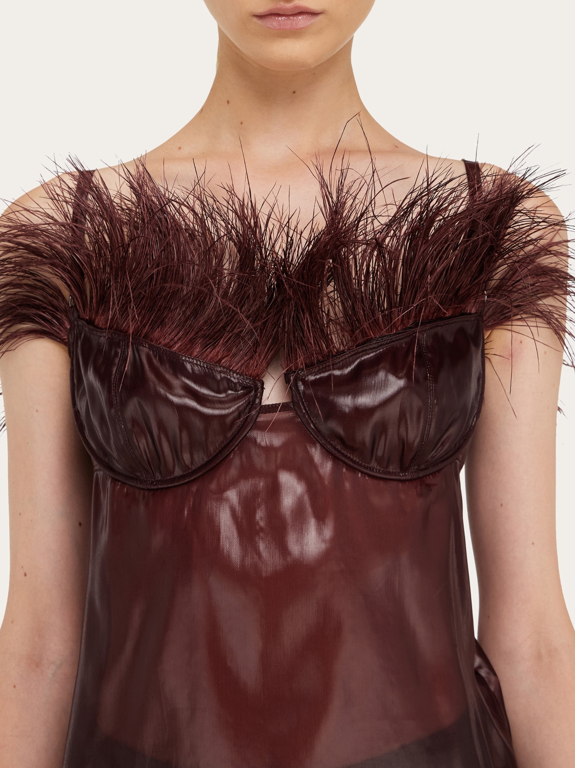 Organza top with feather embellishment - 5